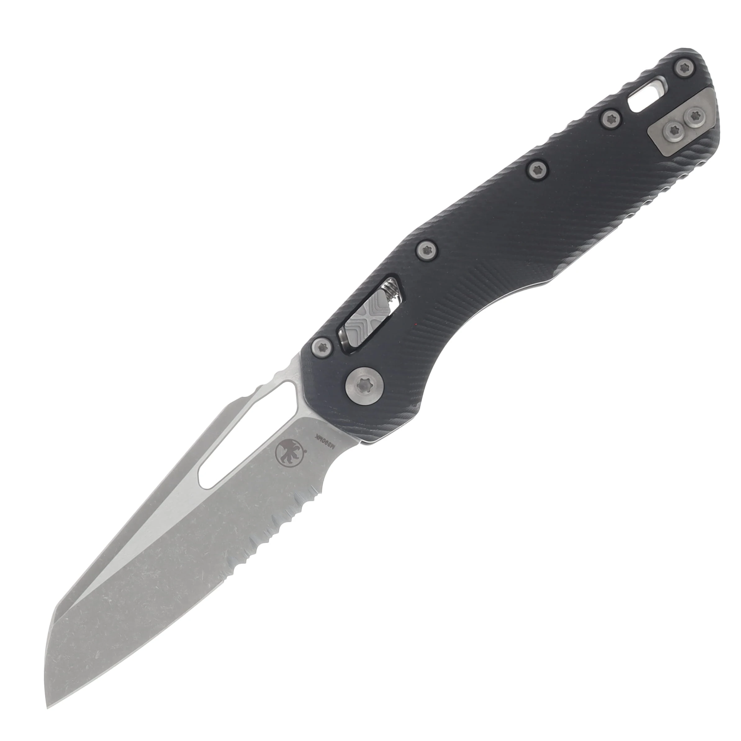 Microtech Knives MSI Ram-Lok Fluted Black G10 3.88in Part Serr Apoc Sheepsfoot Blade MT21011APFLGTBK View 1