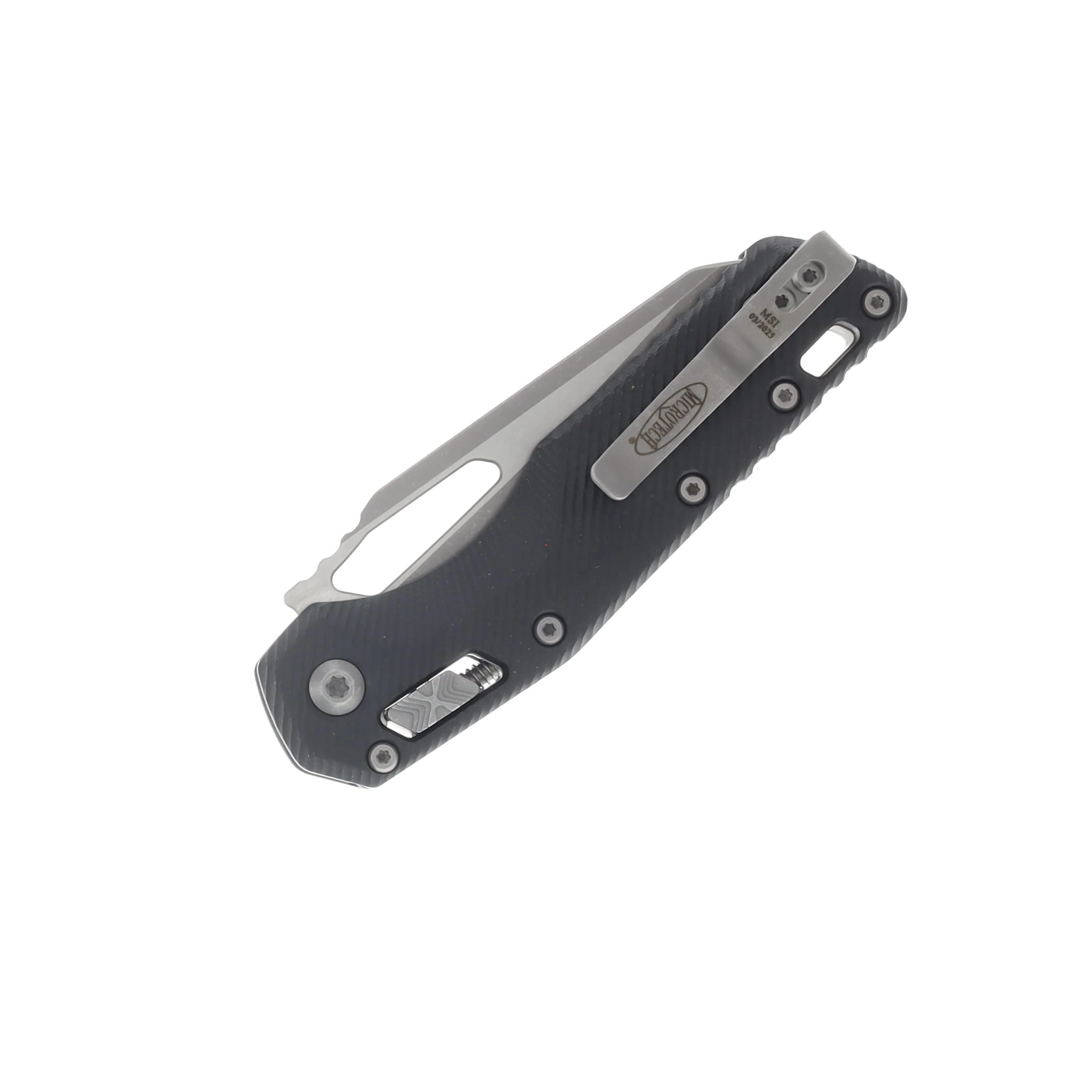 Microtech Knives MSI Ram-Lok Fluted Black G10 3.88in Part Serr Apoc Sheepsfoot Blade MT21011APFLGTBK View 2