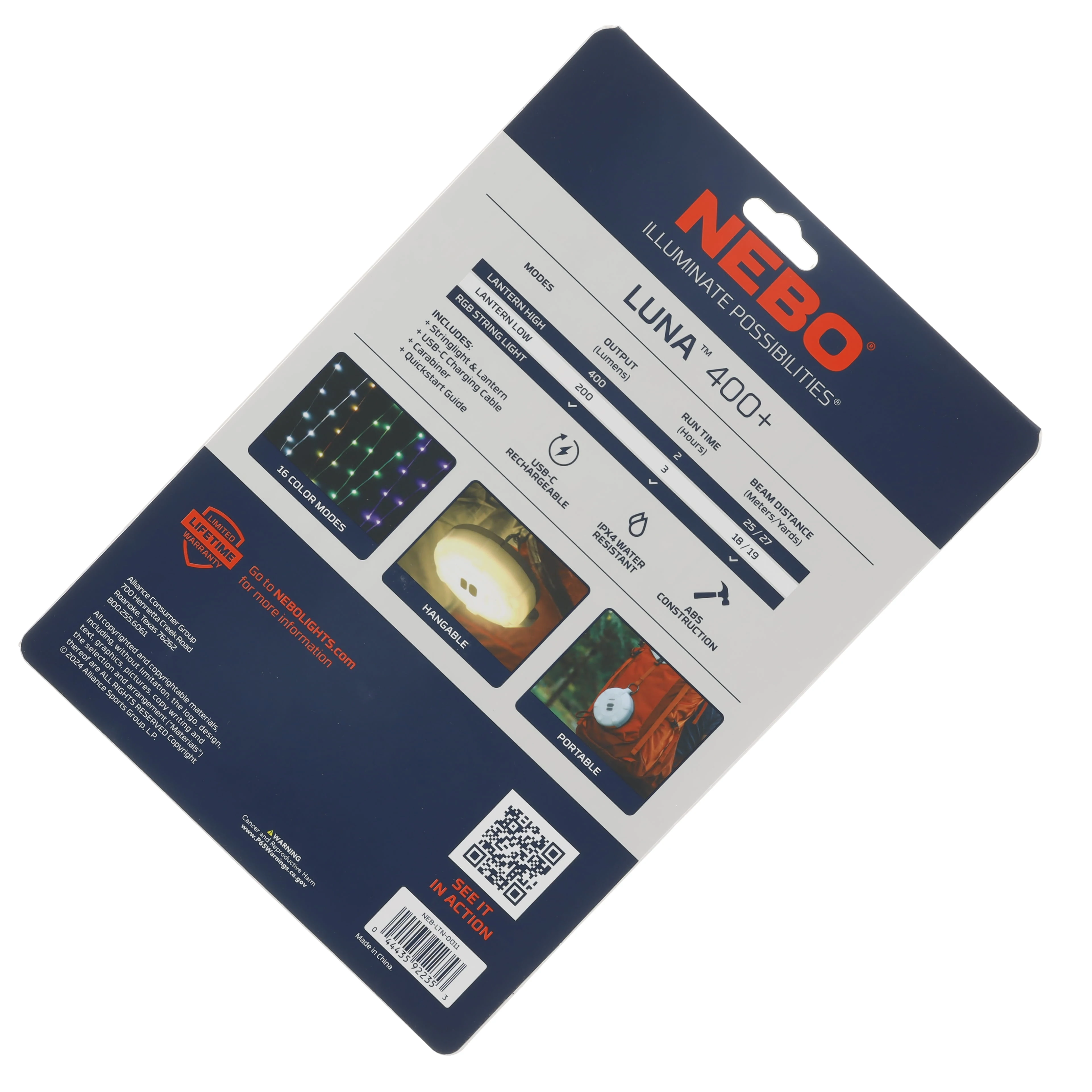 Nebo Luna 400+ 2-in-1 Lantern + Color String Light NEB-LTN-0011 View 3