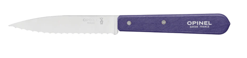 Opinel No. 113 Slicing Knife Purple 3.93 Inch Serrated Slicer Blade OP003120 View 1