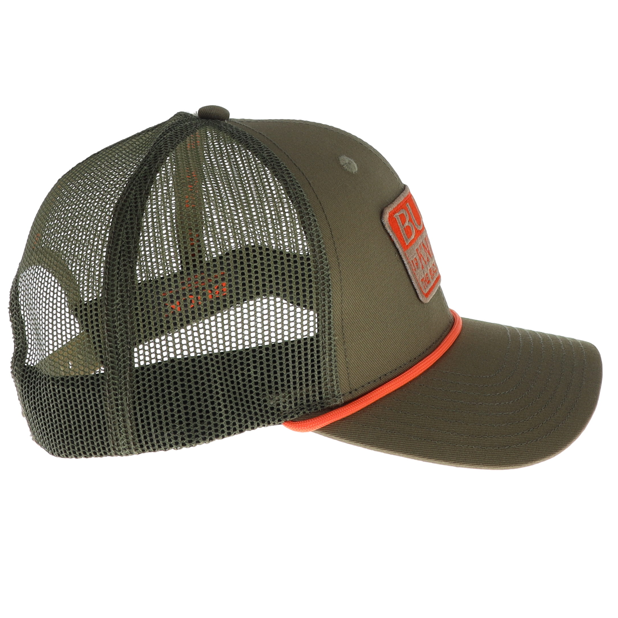 Buck Embroidered Patch Mesh Snapback O.D. Green Hat BU89189 View 6
