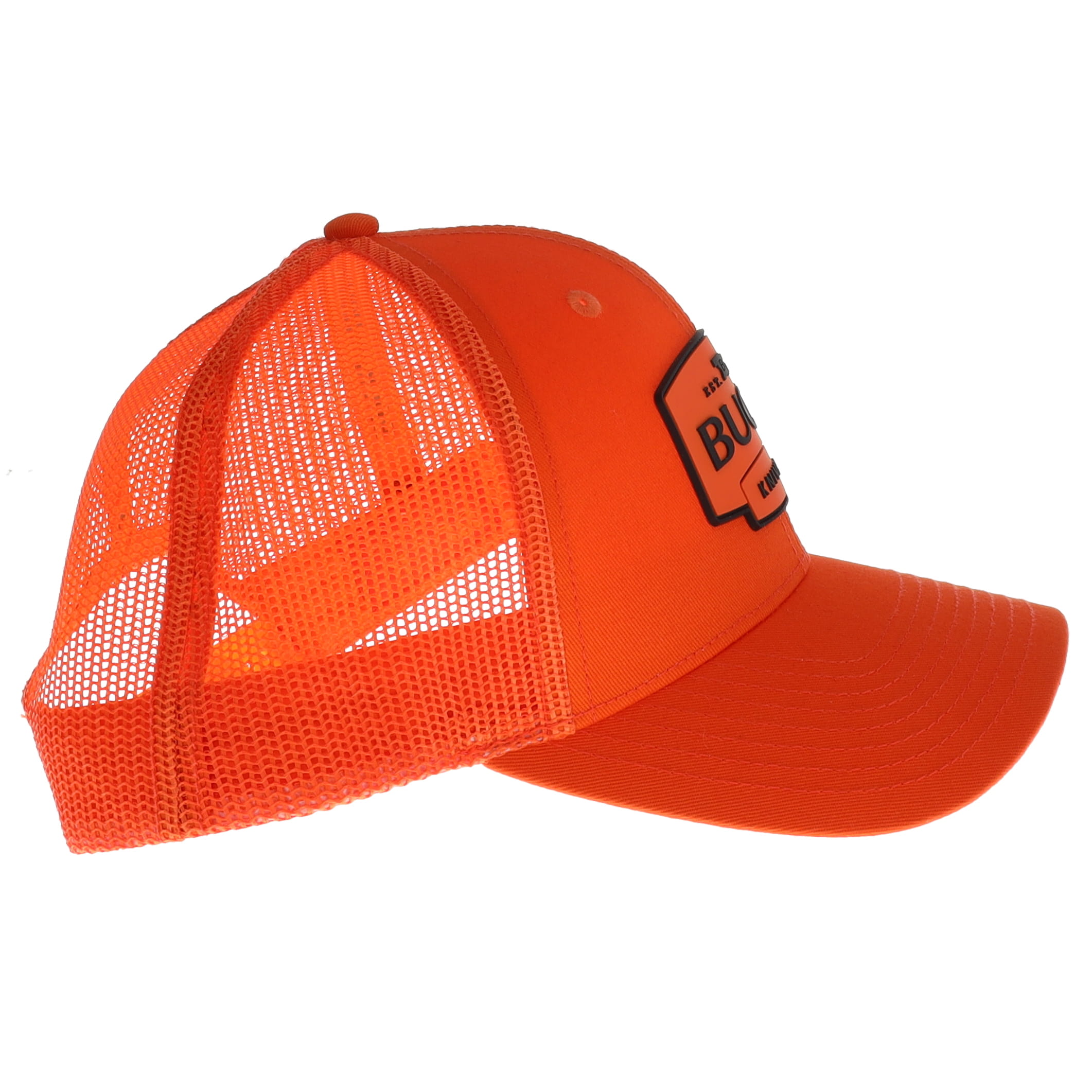 Buck Logo PVC Patch Mesh Snapback Blaze Orange Hat BU89190 View 5