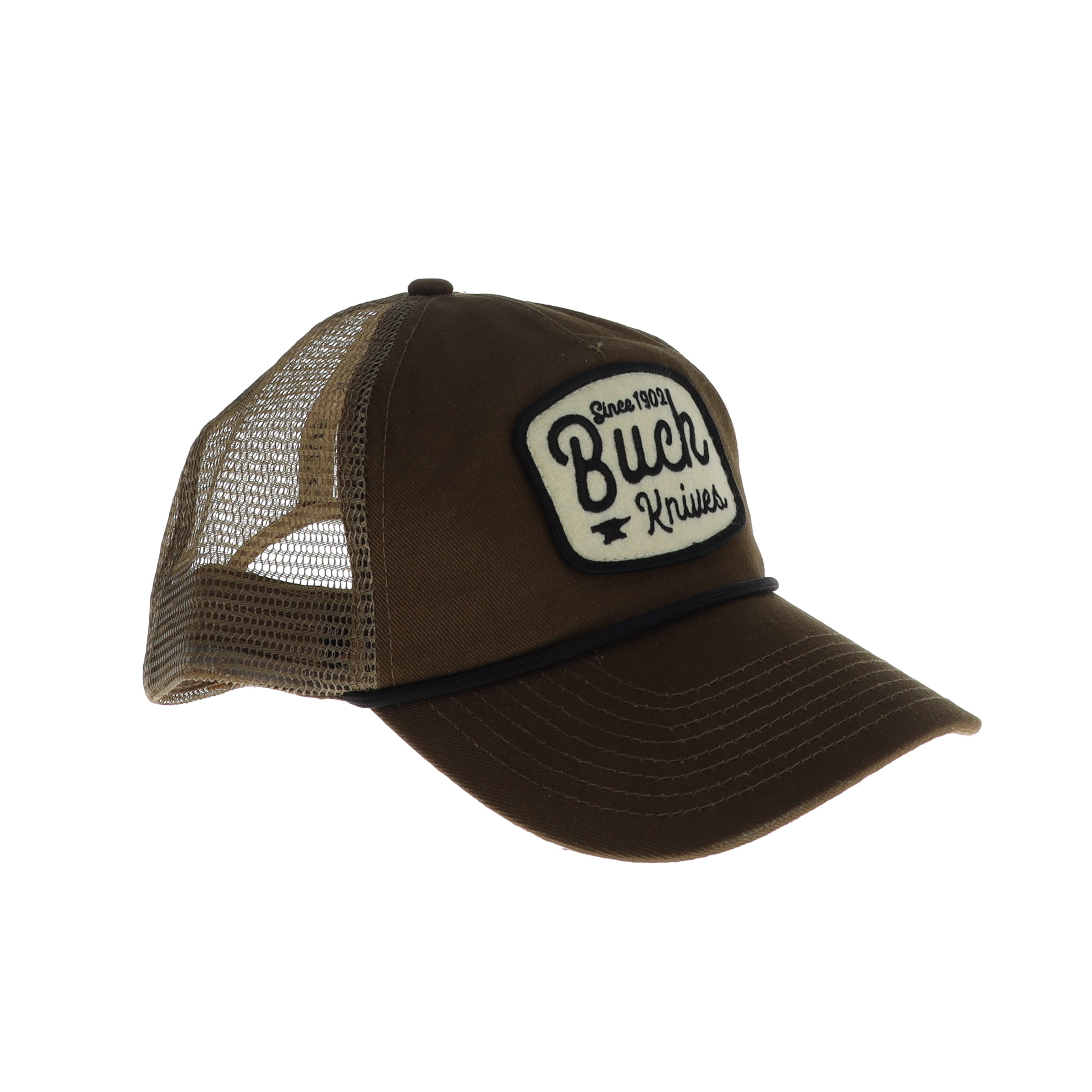Buck Rounded Felt Patch 5-Panel Mesh Snapback Quicksand Hat BU89187 View 3
