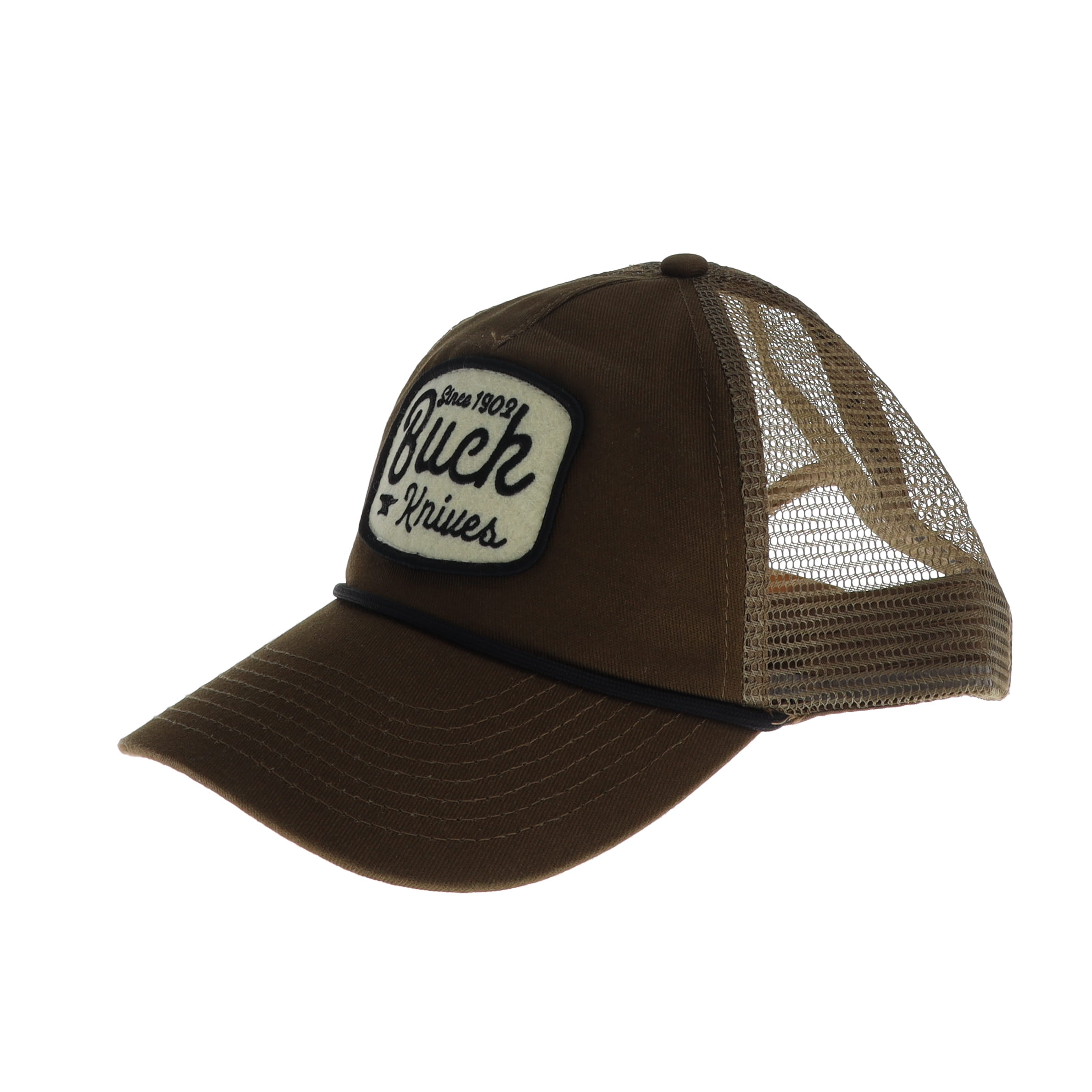 Buck Rounded Felt Patch 5-Panel Mesh Snapback Quicksand Hat BU89187 View 1
