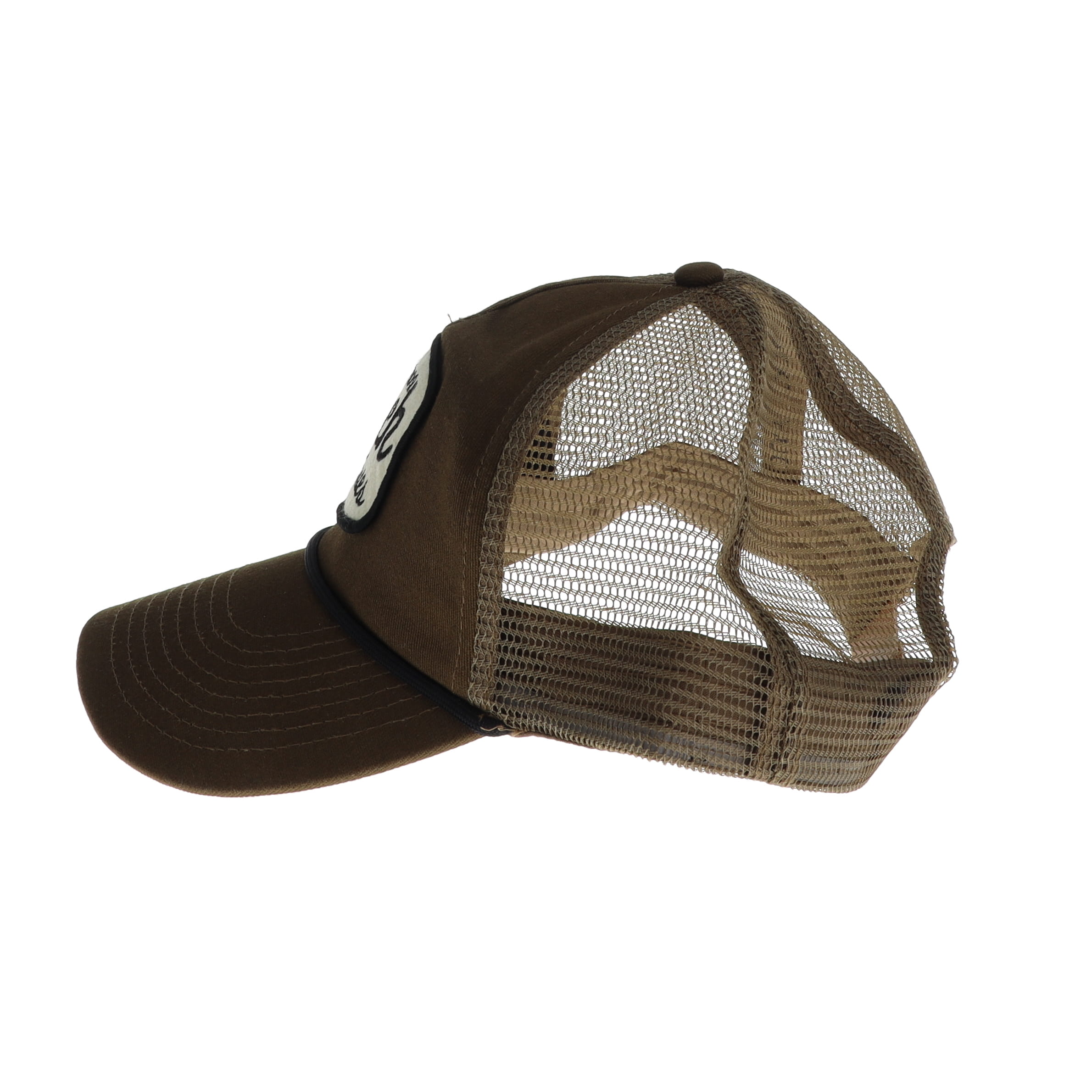 Buck Rounded Felt Patch 5-Panel Mesh Snapback Quicksand Hat BU89187 View 4