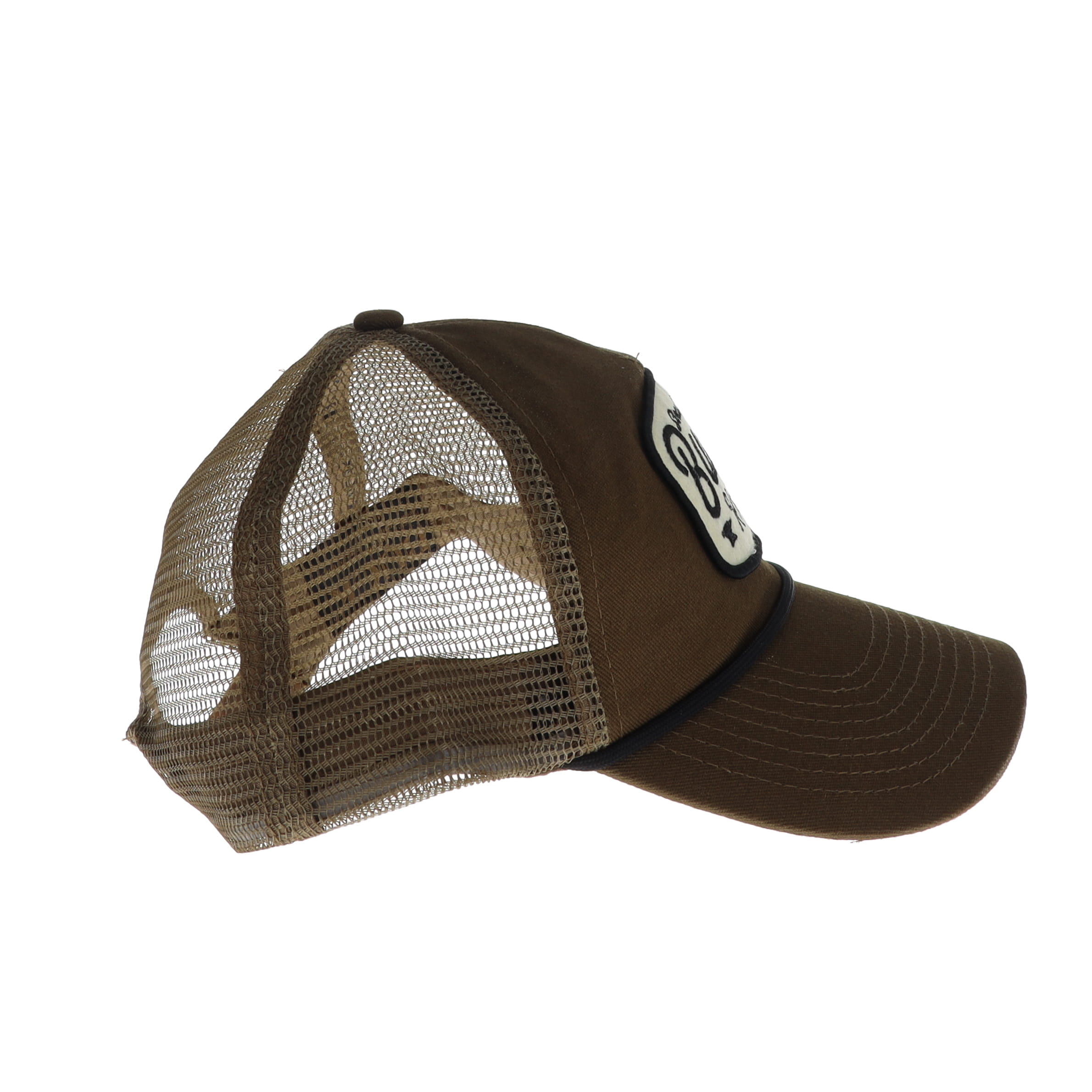 Buck Rounded Felt Patch 5-Panel Mesh Snapback Quicksand Hat BU89187 View 6