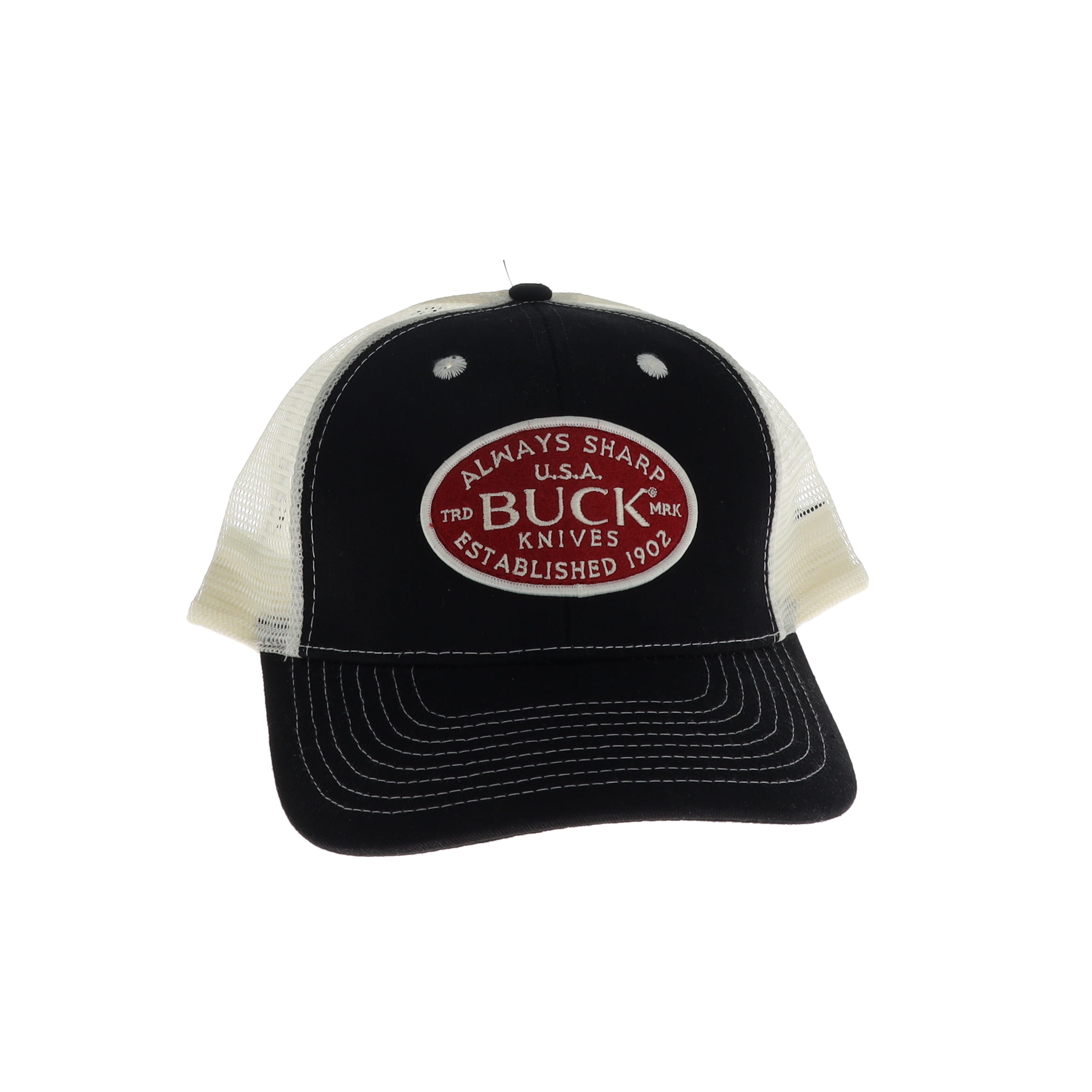 Buck U.S.A. Felt Patch Mesh Snapback Black-Bone Hat BU89185 View 2