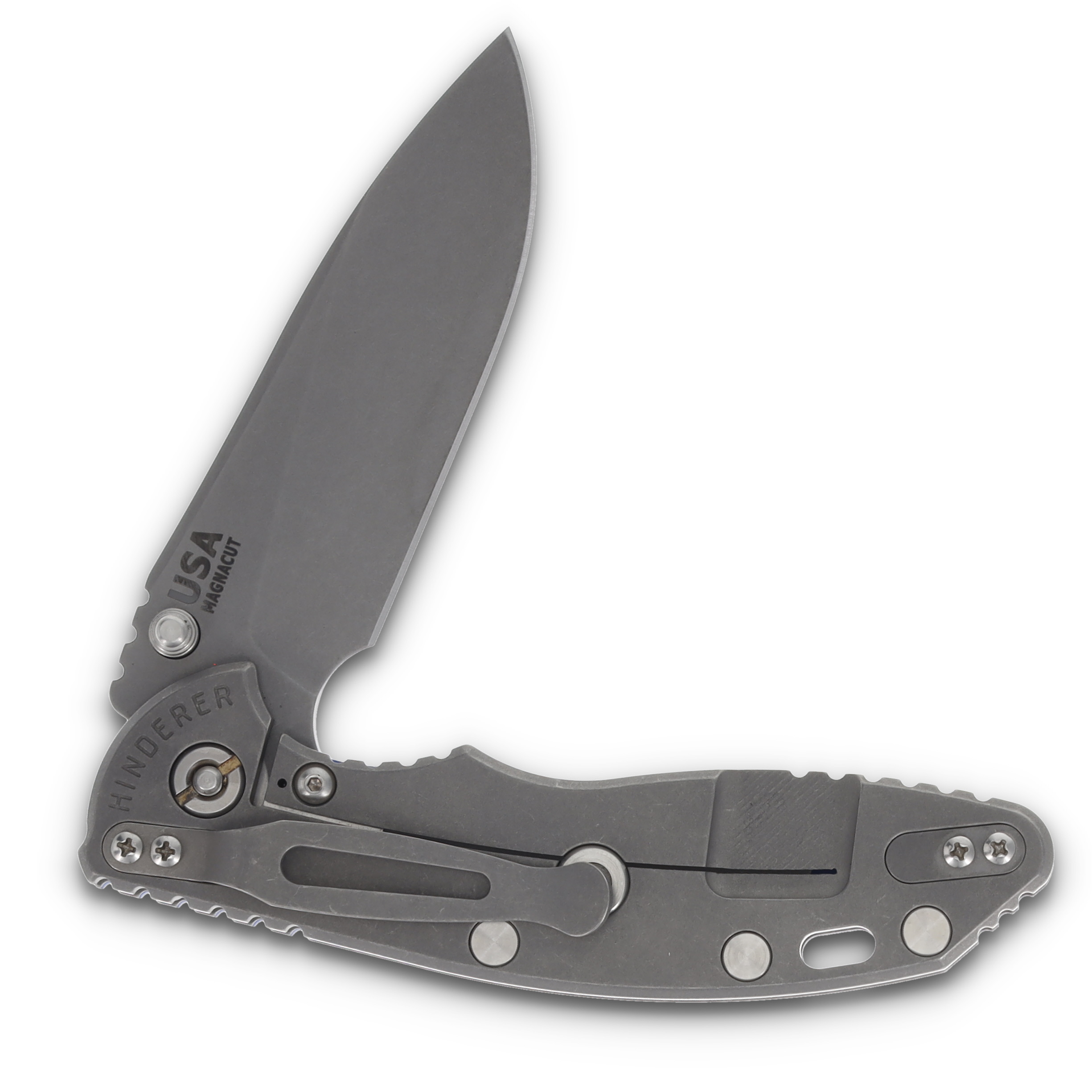 Hinderer XM-18 Skinny Slicer Blue 3.5in Plain Working Finish Drop Point KXM35SKSLTWWFBL View 4