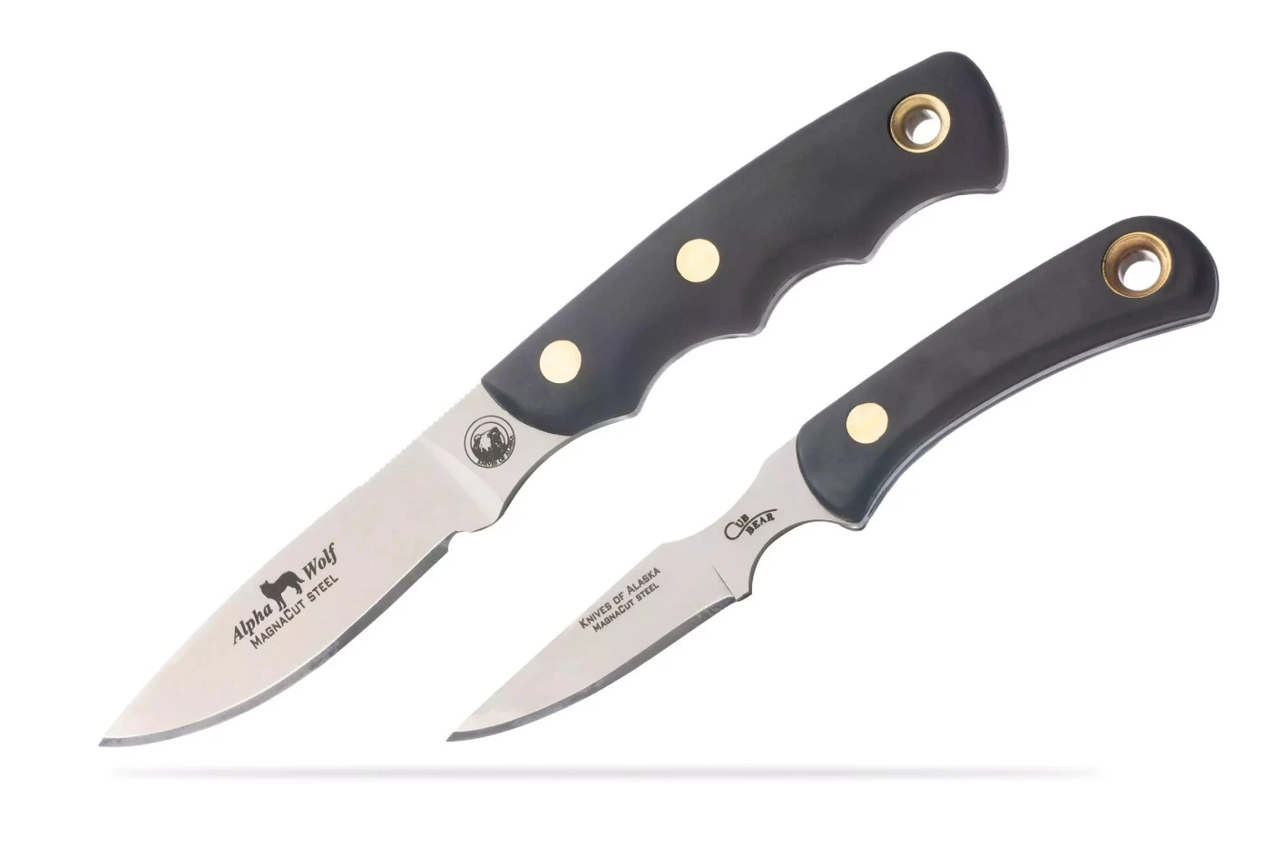 KOA Knives of Alaska Alpha Wolf /Cub Bear Fixed Blade Knives Set MagnaCut/SureGrip KOA00372FG View 3