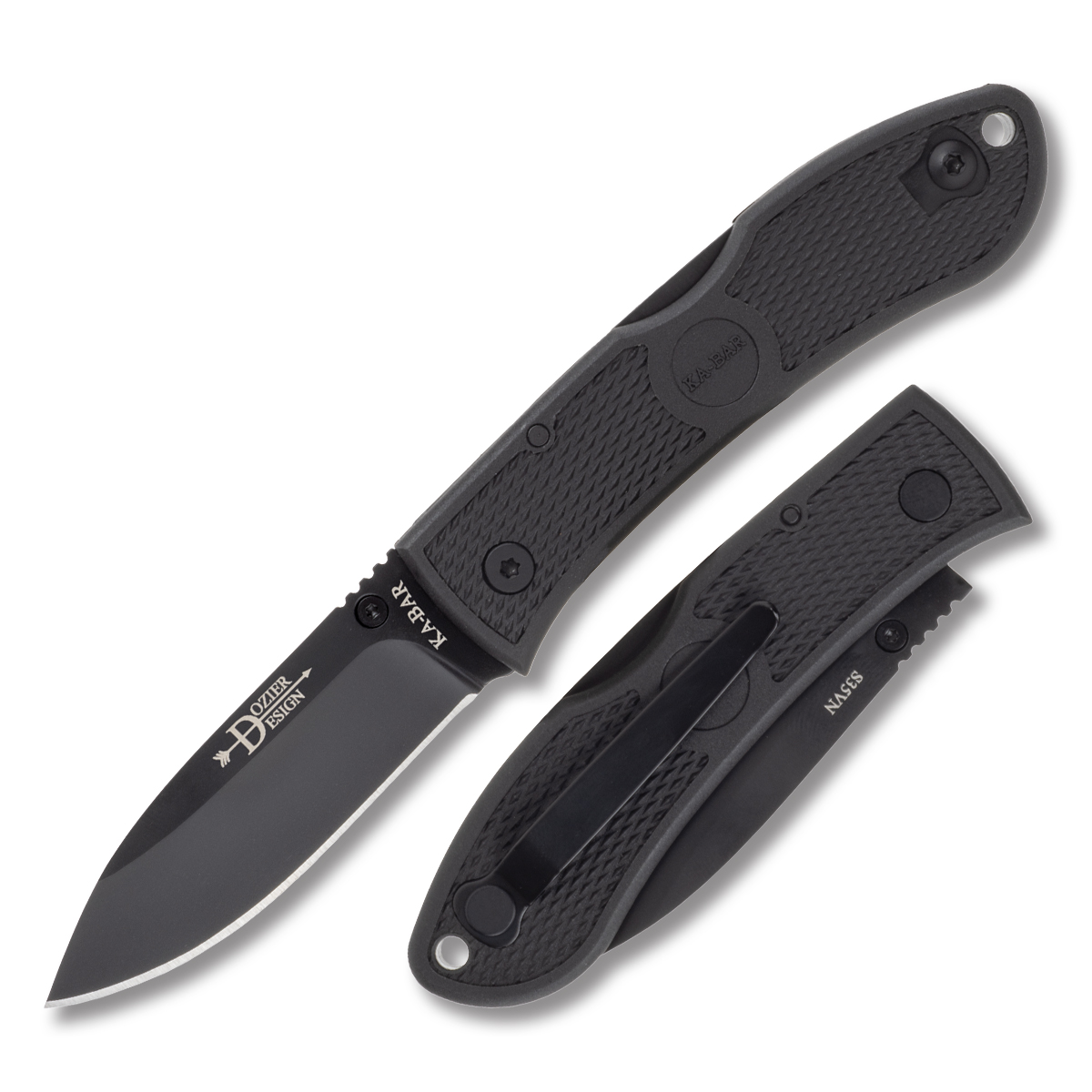 KA-BAR Dozier Hunter Folding Knife 3 Inch Plain Black Drop Point KA4062S35 View 1