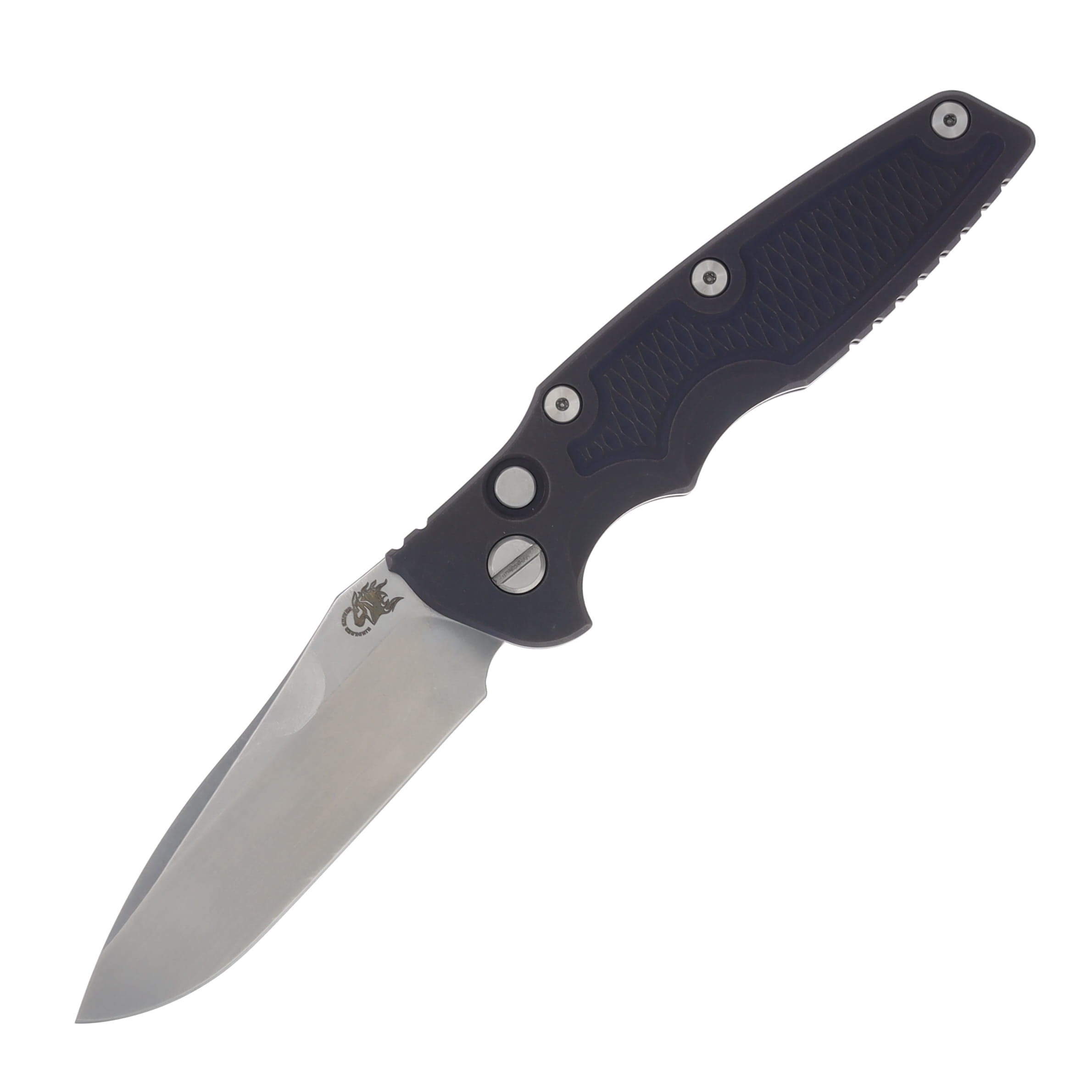 Hinderer Auto Eklipse OTS Automatic Battle Purple 3.5in Plain Stonewash Spear Point KAEK35SPESWBPRP View 1