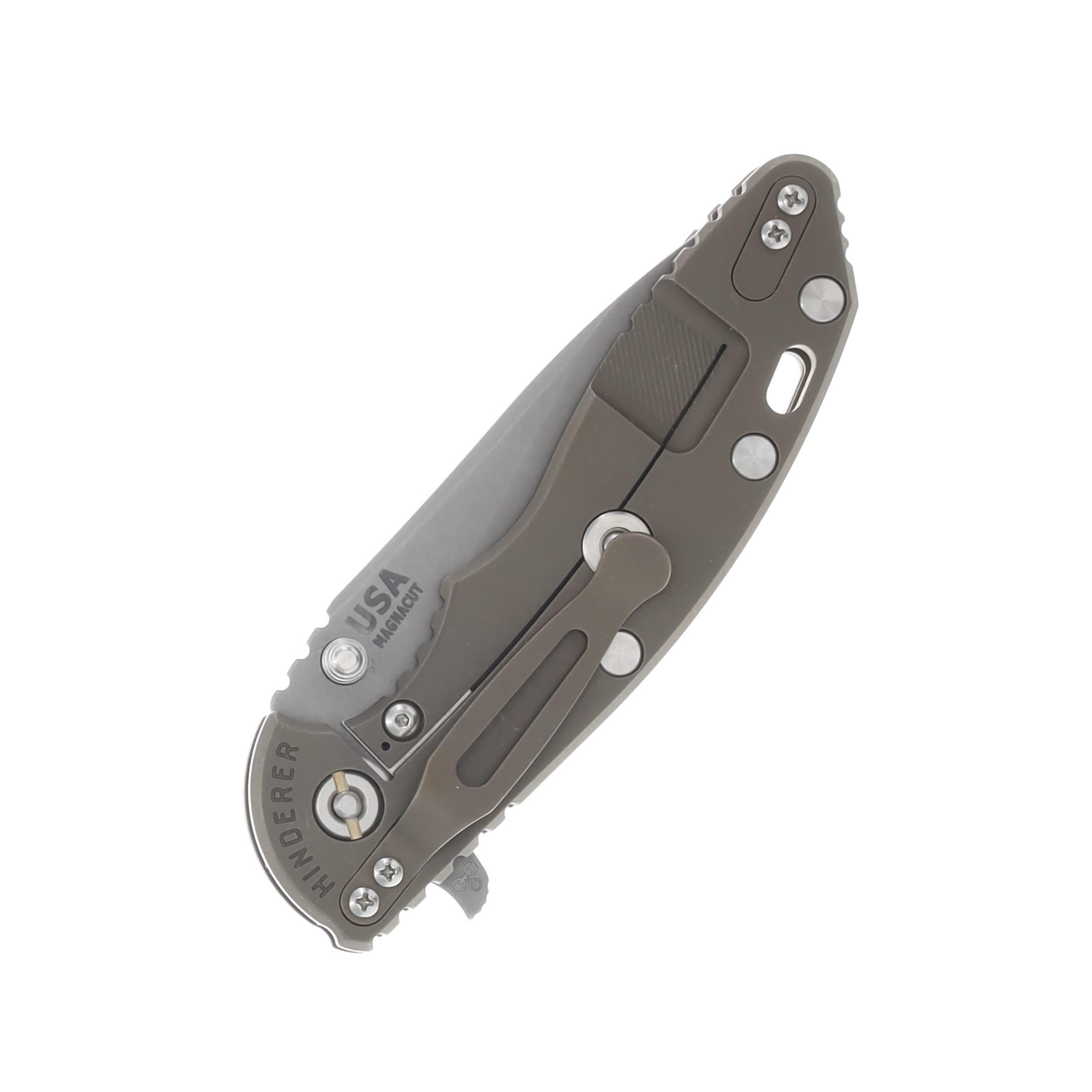 Hinderer XM-18 Skinny Slicer FDE 3.5in Plain Working Finish Drop Point KXM35SKSLTWBBZFDE View 2