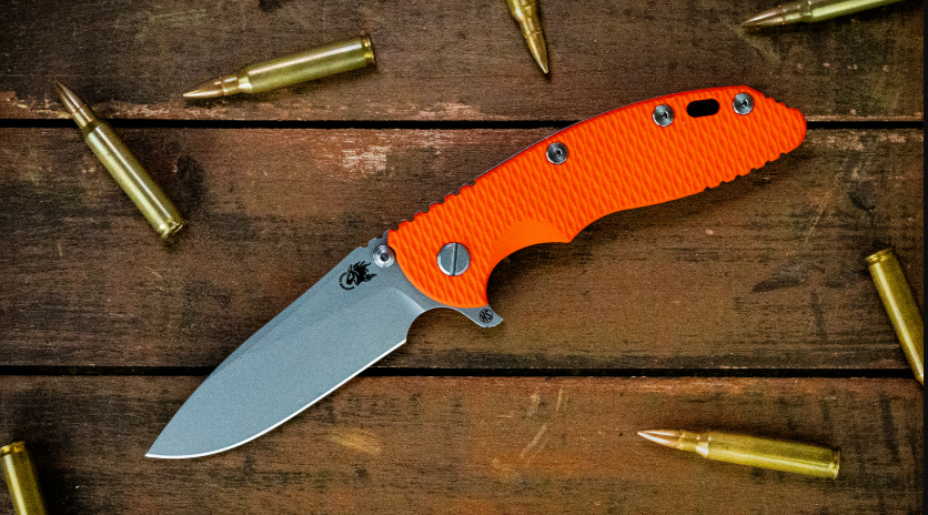 Hinderer XM-18 Skinny Slicer Orange - Battle Bronze 3.5in Plain Working Drop Point KXM35SKSLTWWFOR View 5