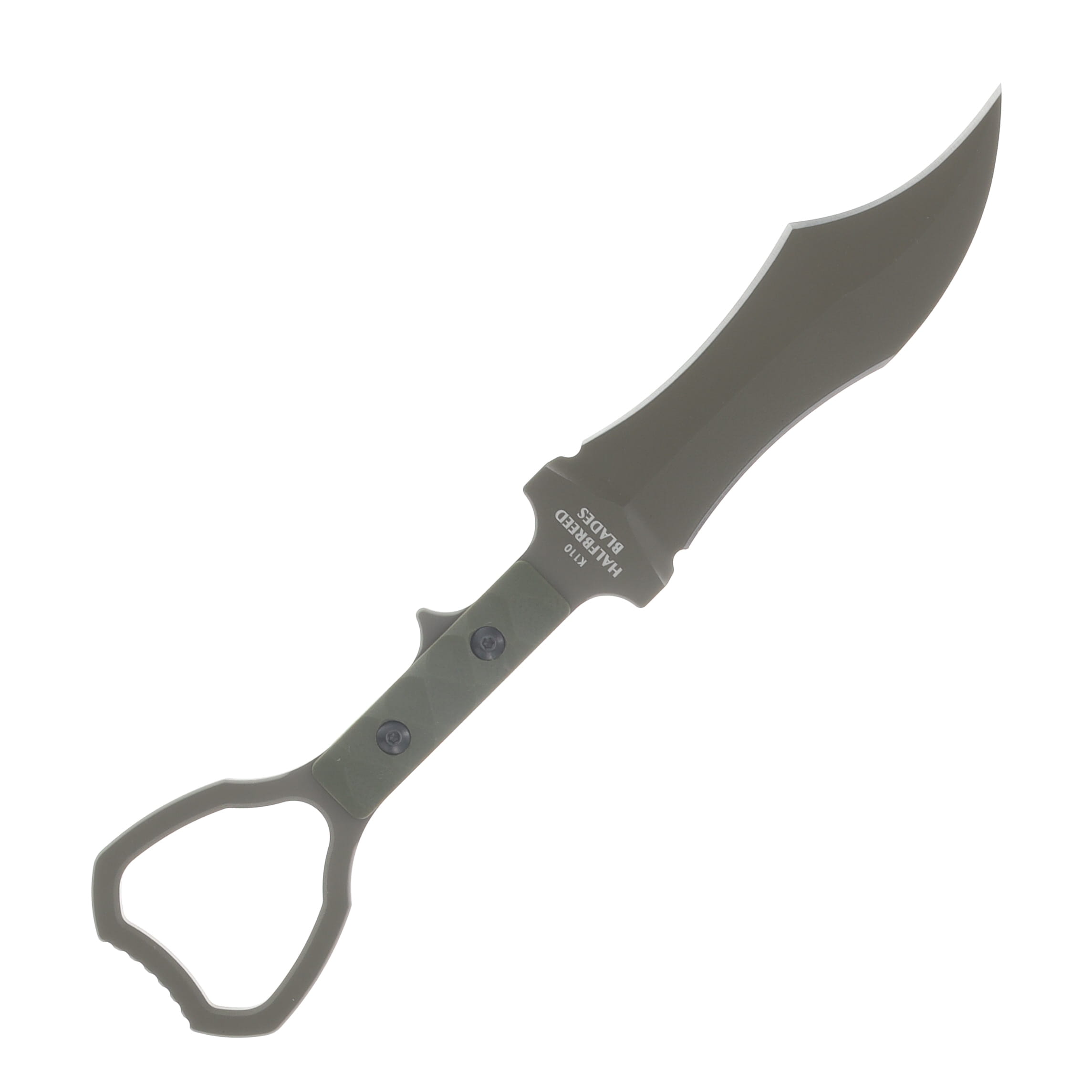 Halfbreed Compact Clearance Knife Gen 2- Tuhon Raptor - Ranger Green Sculpted Handles - K110 CCK03ODG2 View 4