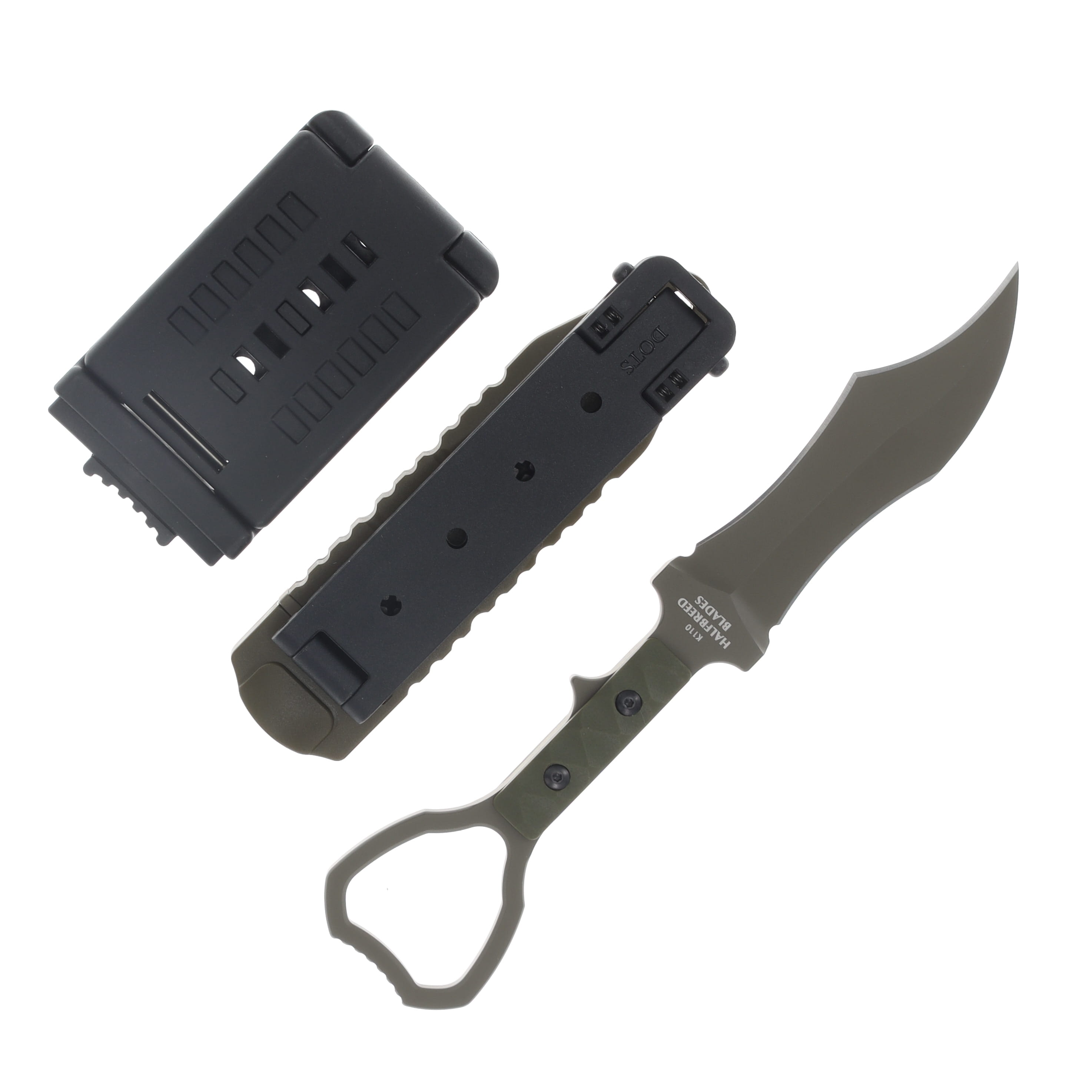 Halfbreed Compact Clearance Knife Gen 2- Tuhon Raptor - Ranger Green Sculpted Handles - K110 CCK03ODG2 View 2