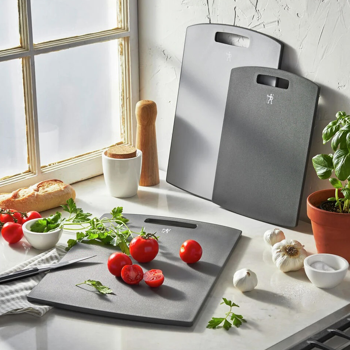 Henckels 3 pc Grey Cutting Board Set Grey Trim 1027380 View 2