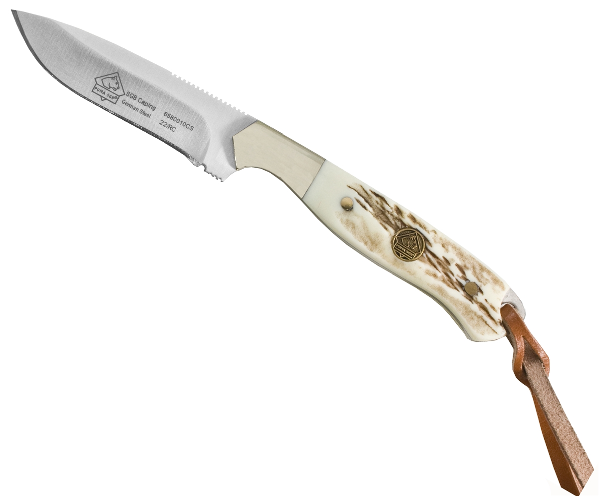 Puma SGB Caping POM Commando Stag Fixed Blade Knife 2.5in Drop Point PKC6580010CS View 1