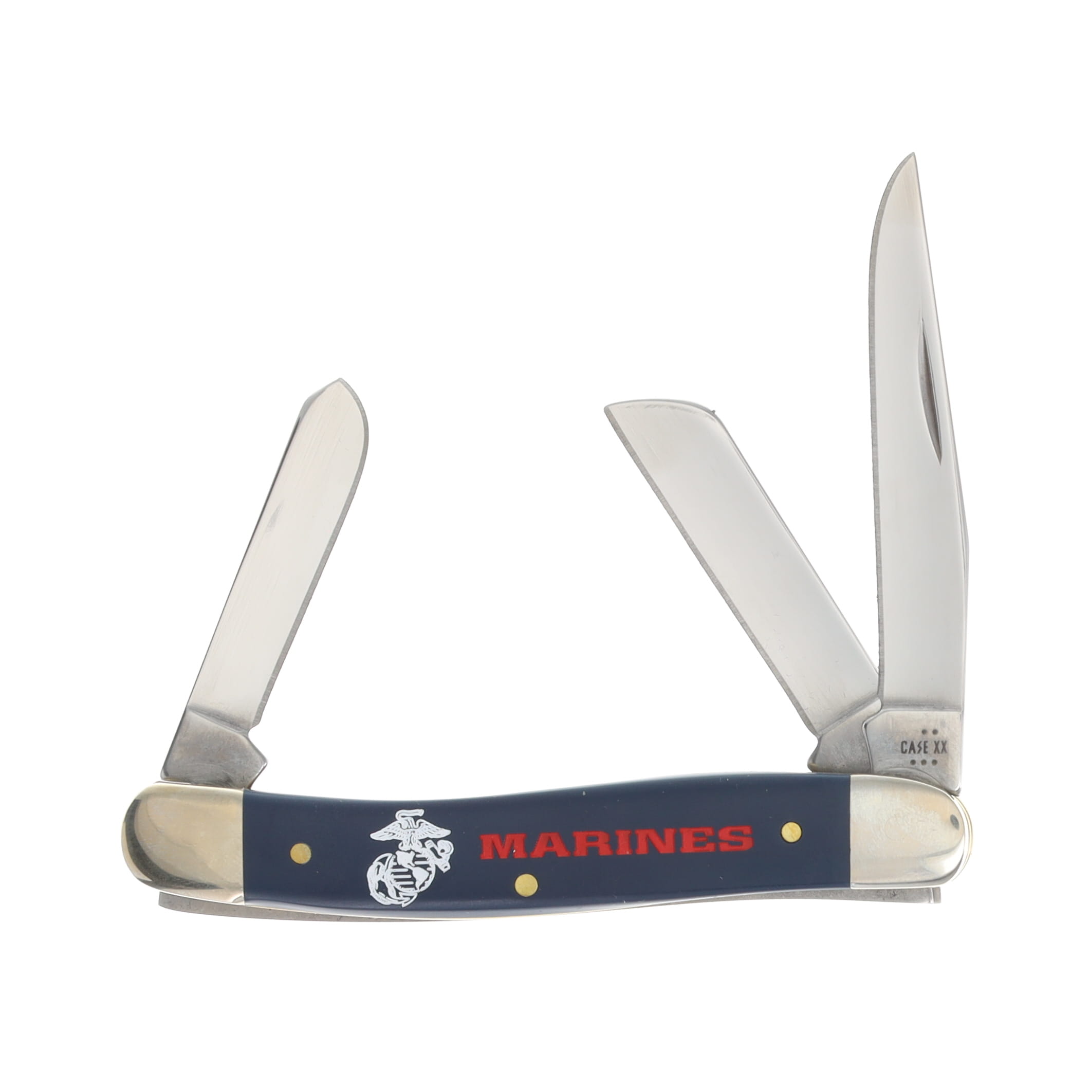 Case XX USMC Blue Smooth Synthetic Medium Stockman Folding Knife CA13209 View 1