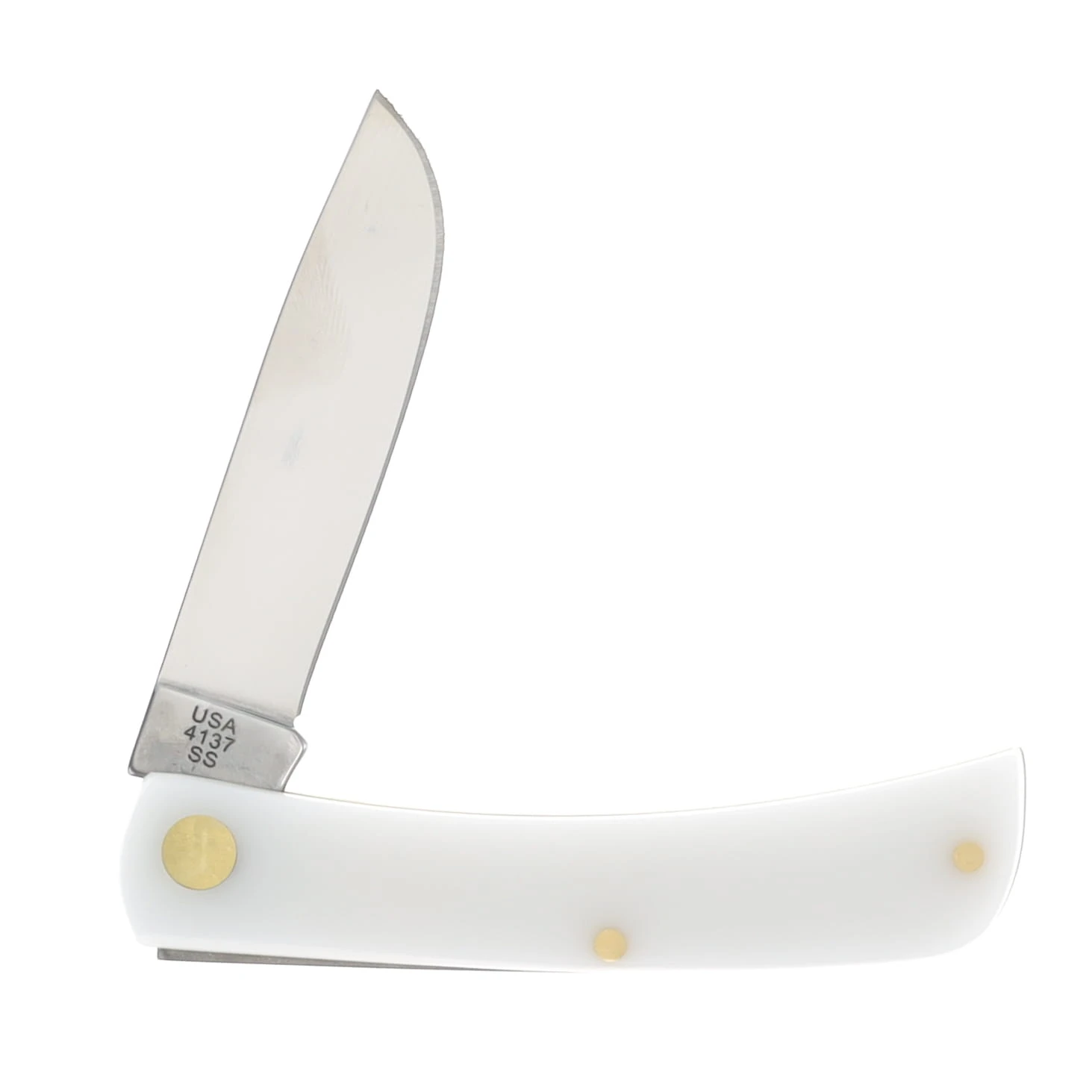 Case XX Ford Motors Smooth White Synthetic Sod Buster Jr Folding Knife CA14342 View 4