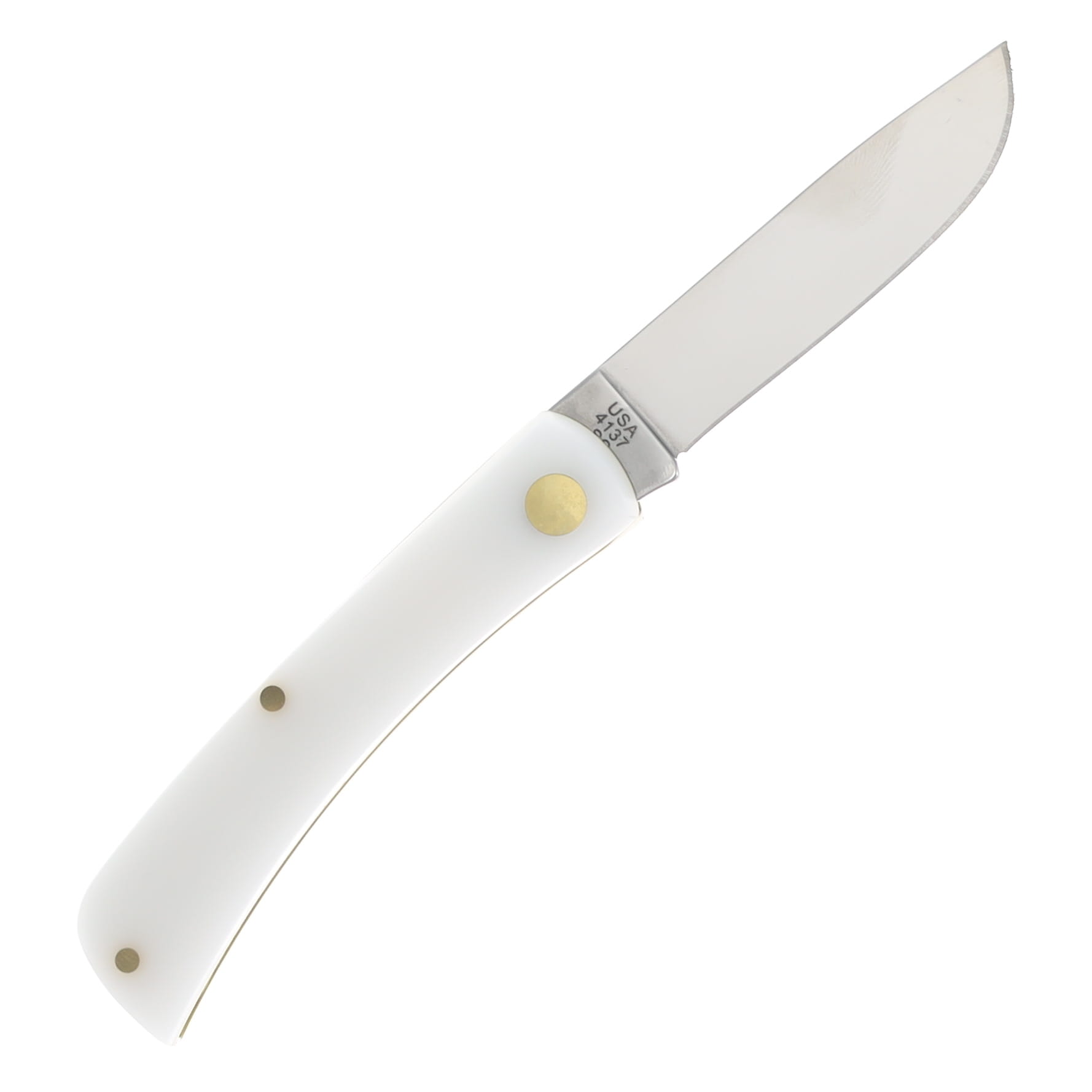 Case XX Ford Motors Smooth White Synthetic Sod Buster Jr Folding Knife CA14342 View 2