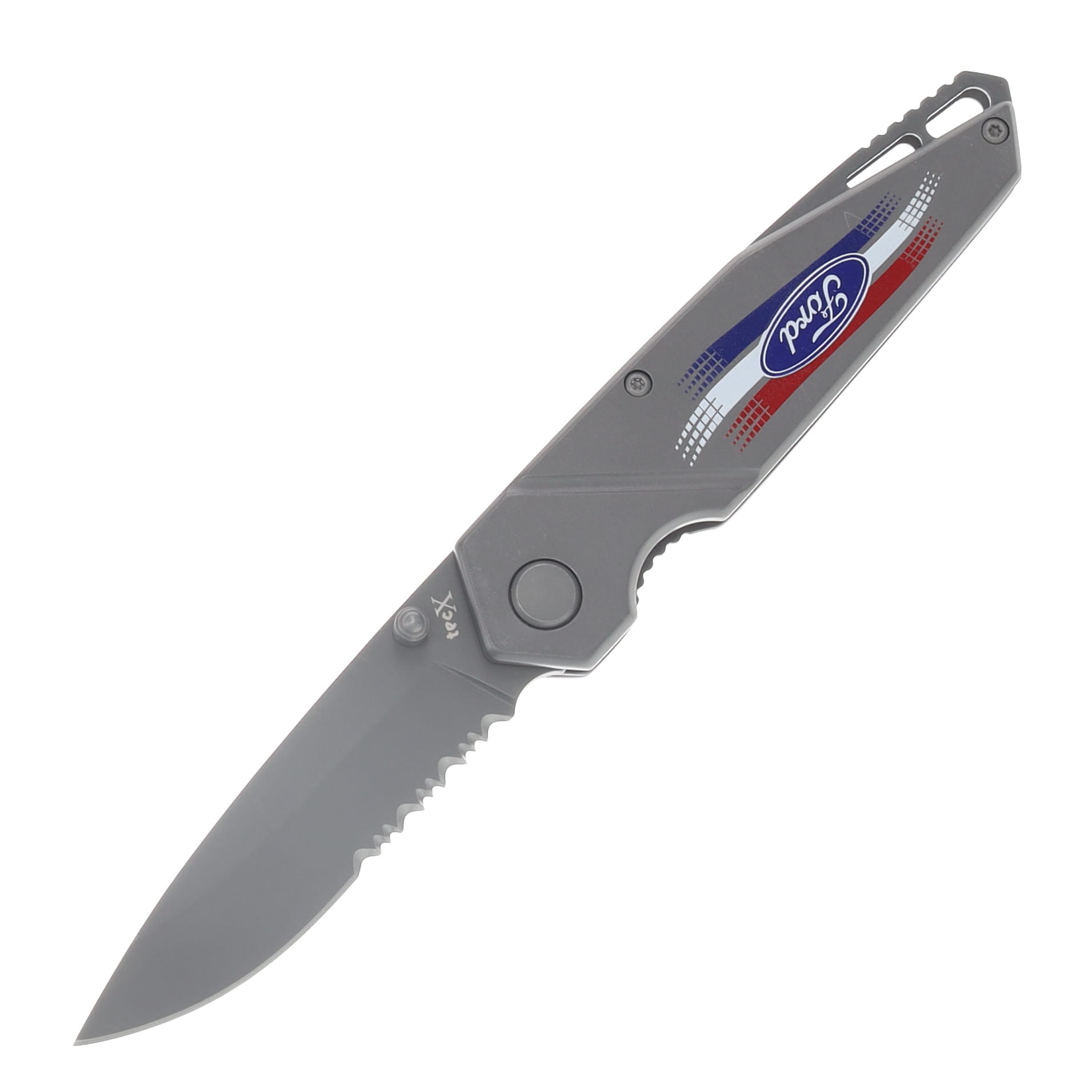 Tec X TS1-T Folding Knife Ford Motors Red White Blue with Gray