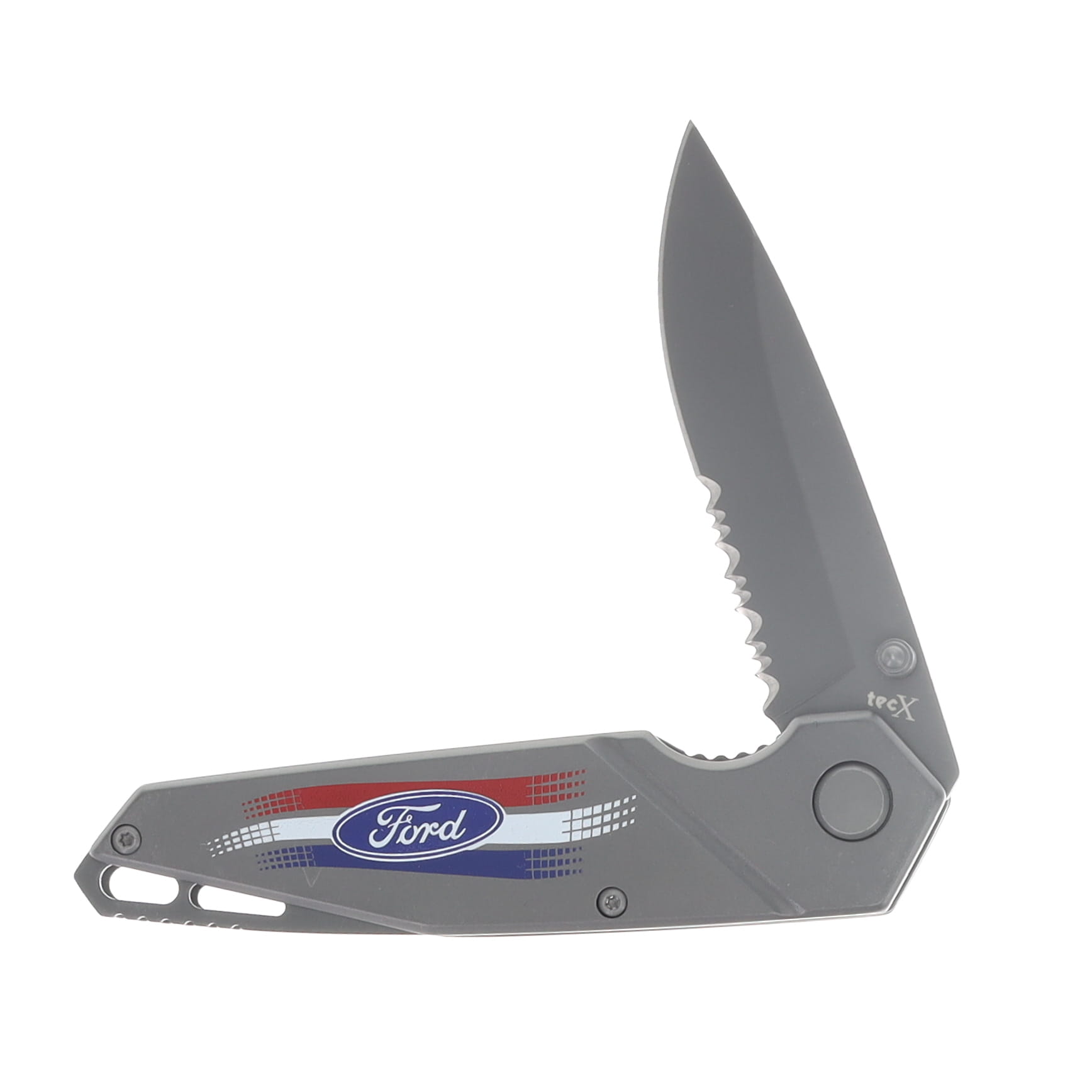 Tec X TS1-T Folding Knife Ford Motors Red White Blue with Gray