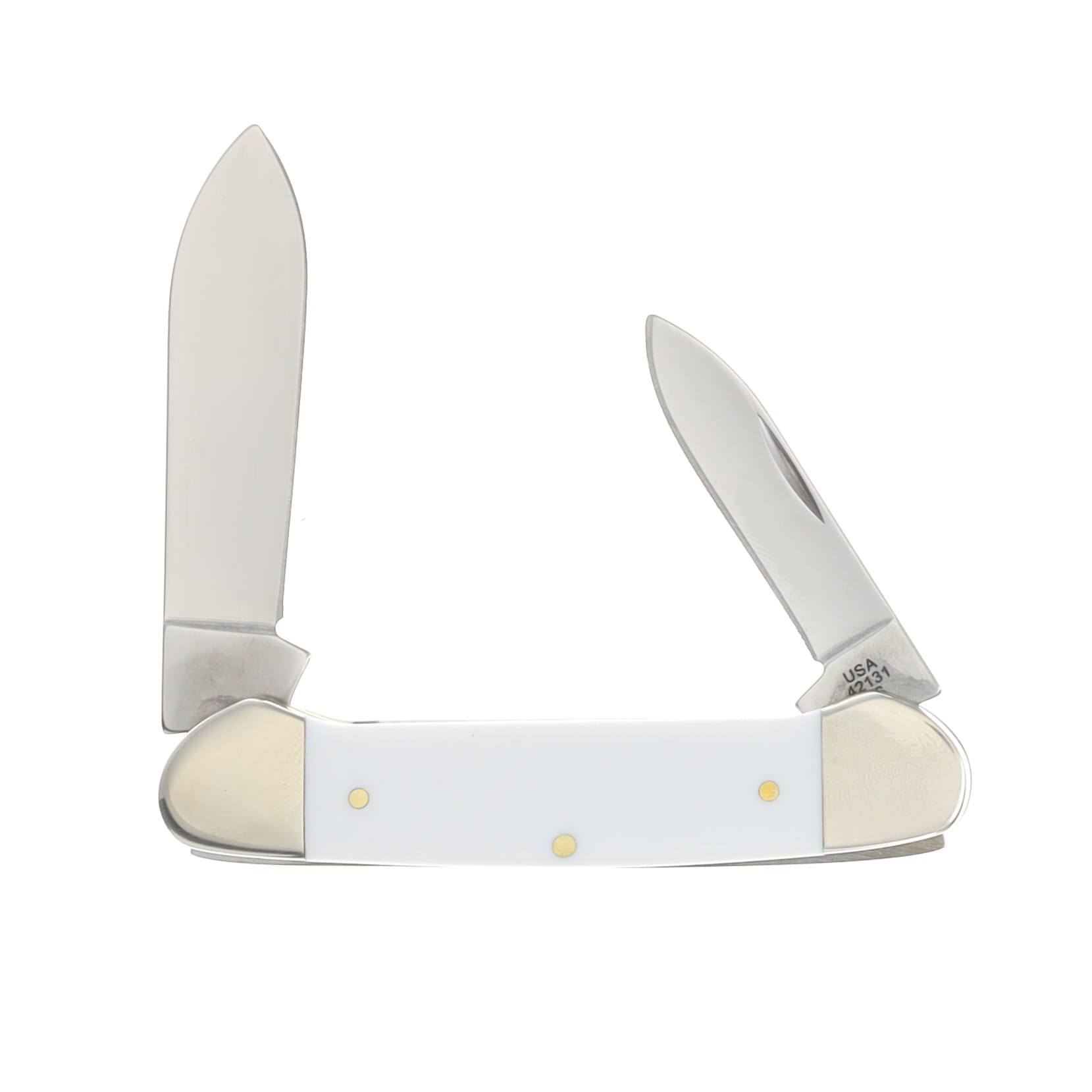 Case XX Scouting America Smooth White Synthetic Canoe Folding Knife CA18140 View 2
