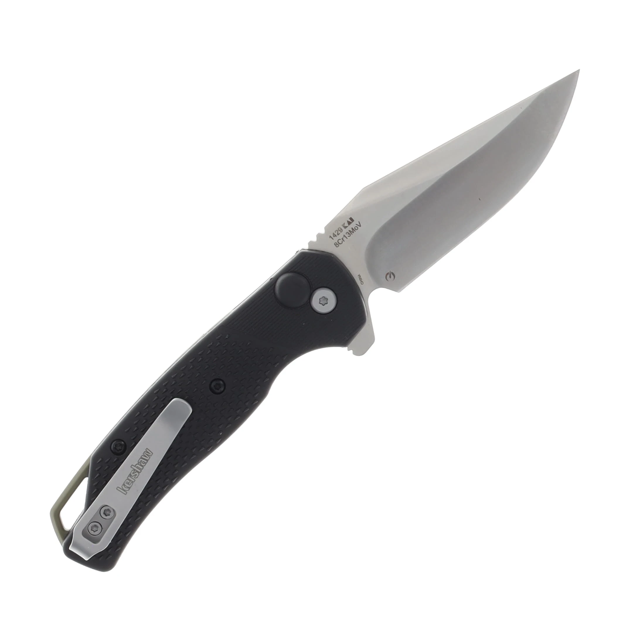 Kershaw Runoff Folding Knife 3.1 Inch Plain Stonewash Clip Point KS1429 View 2