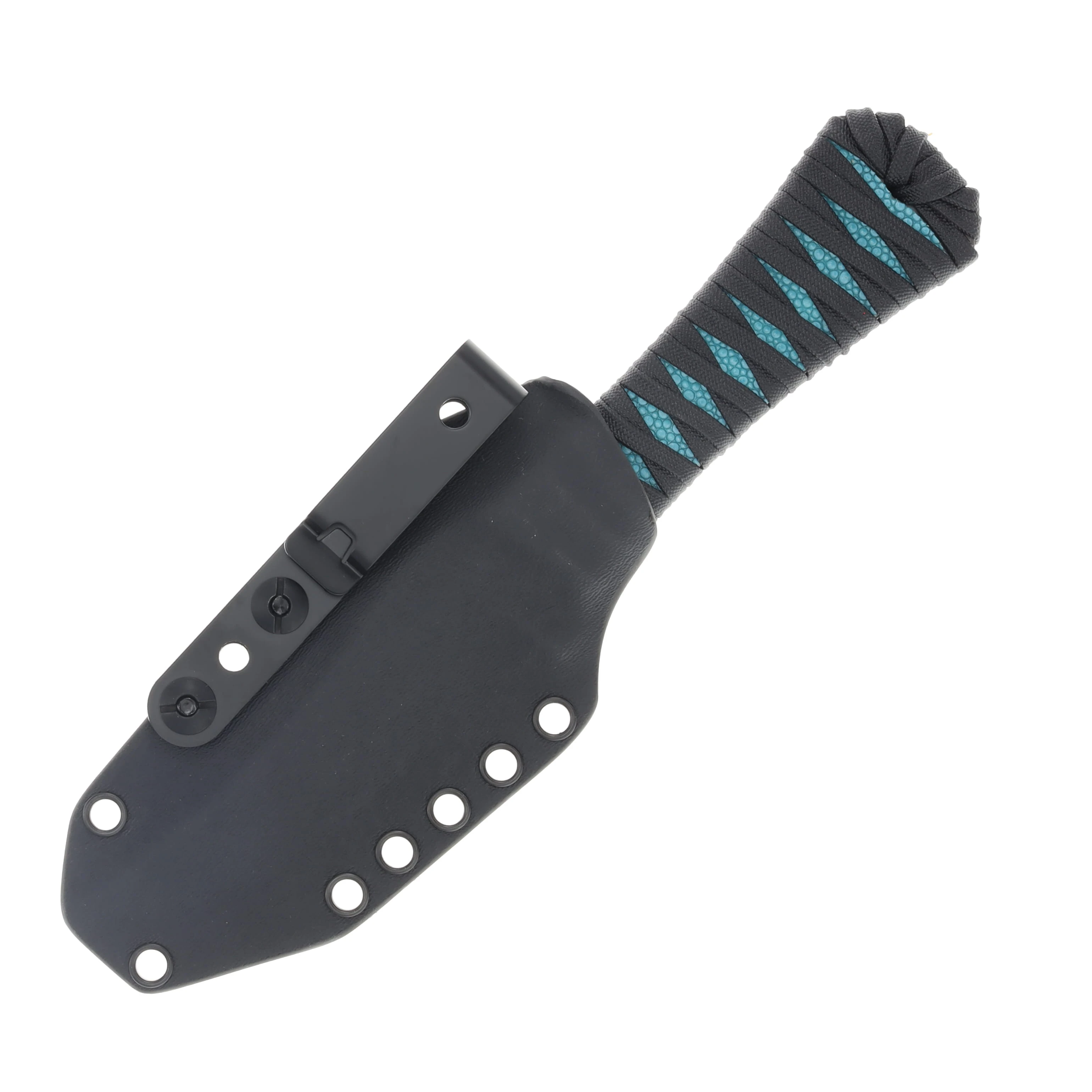 Auxiliary Manufacturing Pocket Bowie XL Stingray Wrapped Handle -Teal AMPBXL-SWH-T View 4