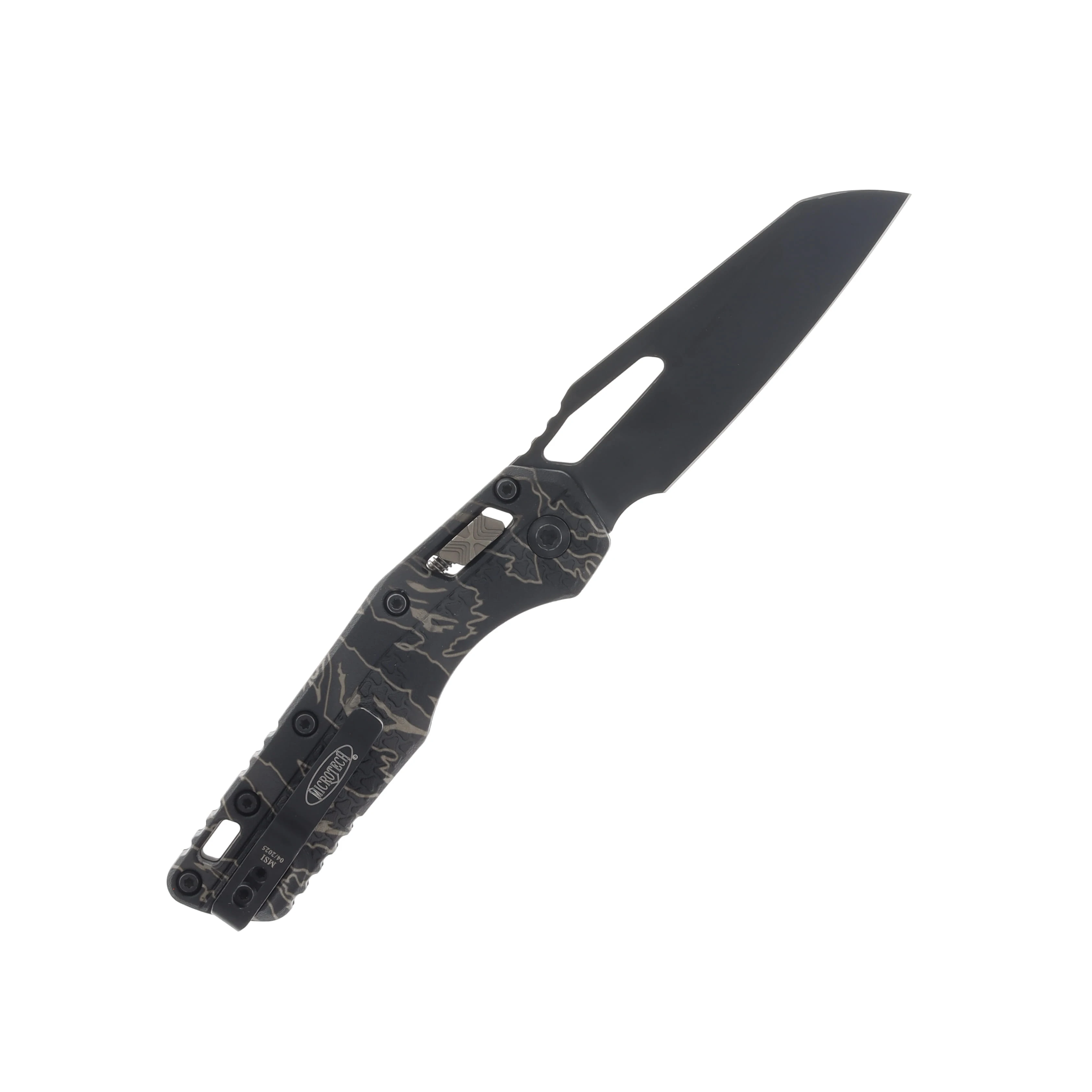 Microtech MSI RAM-LOK Folding Knife Apocalyptic Drop Point/Tiger Stripe Camo MT210T1PMNRA View 2