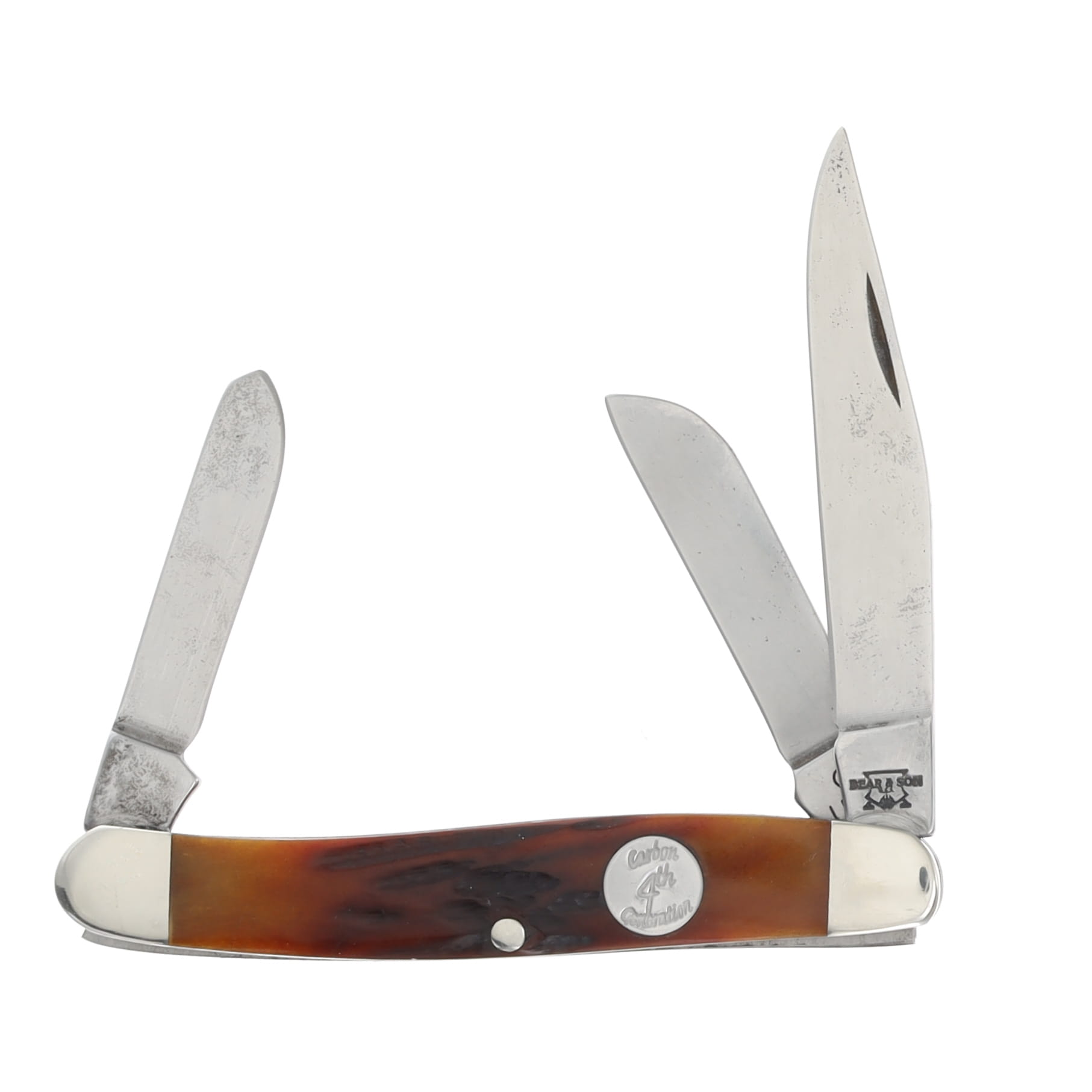 Bear & Son Large Stockman Folding Knife Red Stag Bone BRCRSB47 View 1
