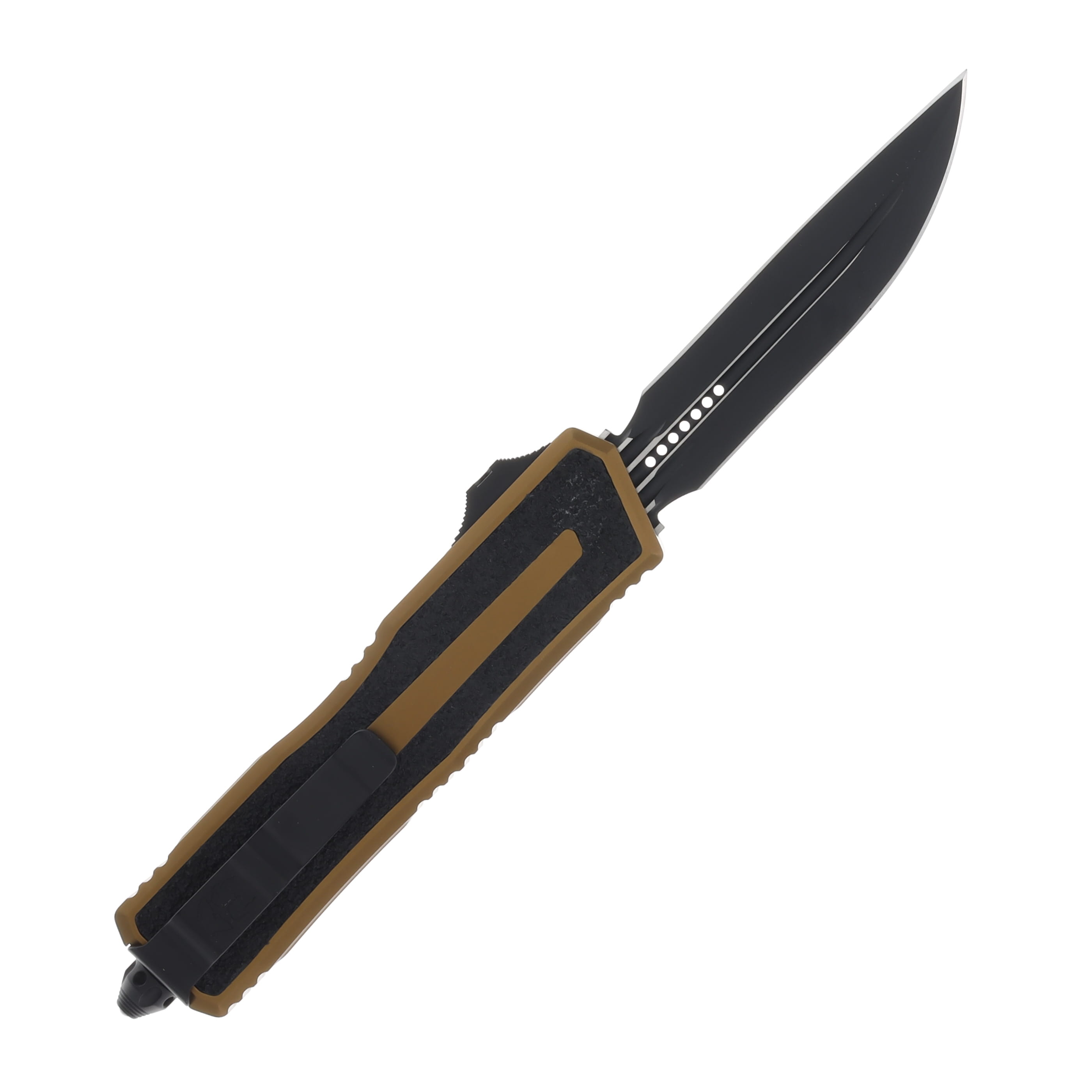 Microtech Scarab II Gen III D/E OTF Knife Tan 3.95in Black Drop Point AUMT11801TA View 2