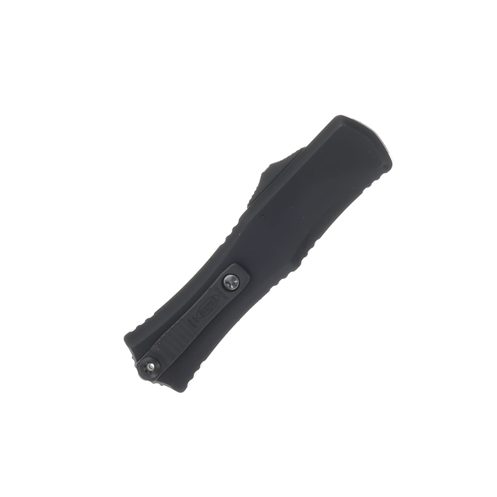 Microtech Mini Hera II OTF Knife Serrated Black Out Drop Point AUMT1702M3T View 3