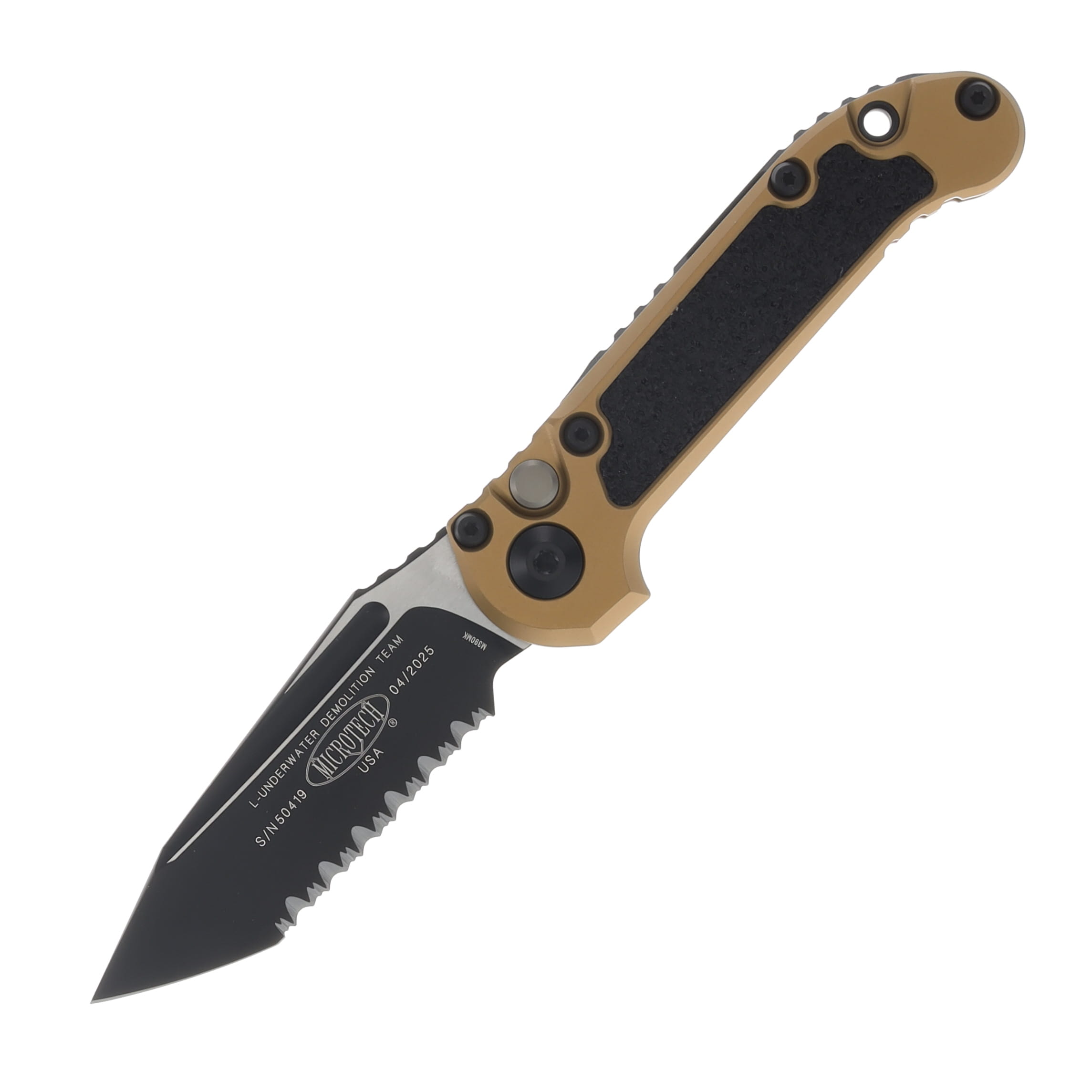 Microtech L.U.D.T. T/E Gen III Tan Full Serrated AUMT11363TA View 1