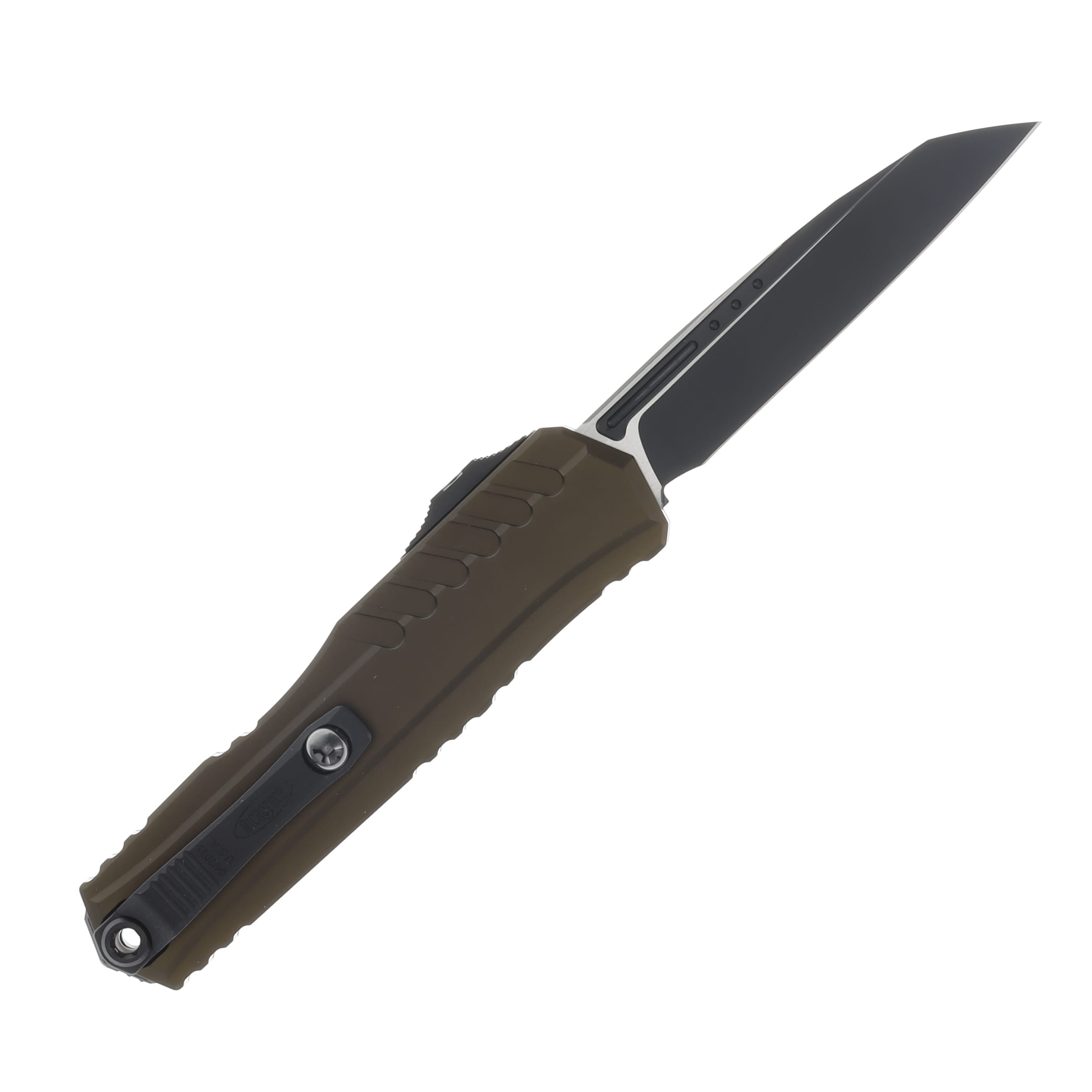 Microtech Cypher II OTF Automatic Knife Black Standard Blade/OD Green AUMT12411OD View 2