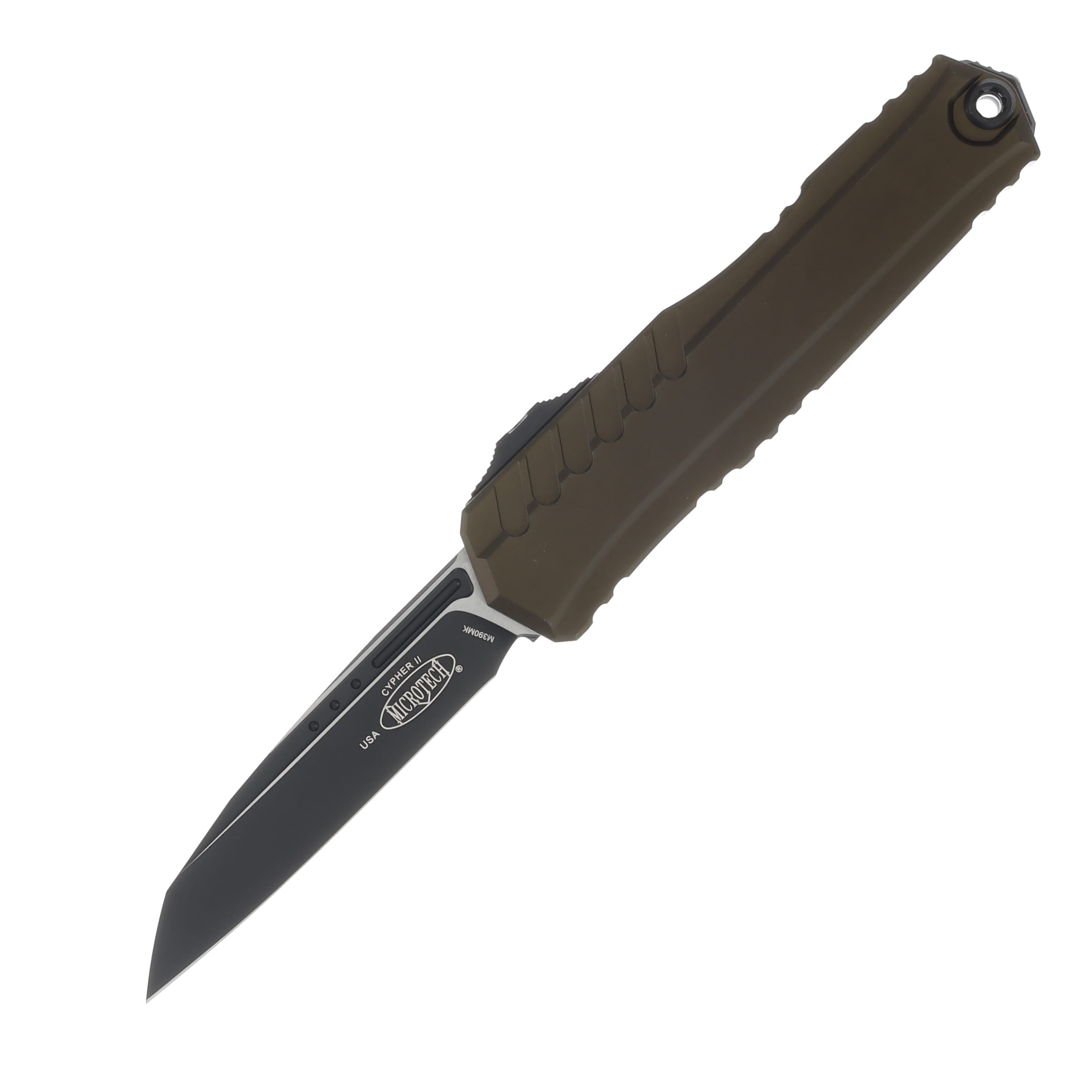 Microtech Cypher II OTF Automatic Knife Black Standard Blade/OD Green AUMT12411OD View 1