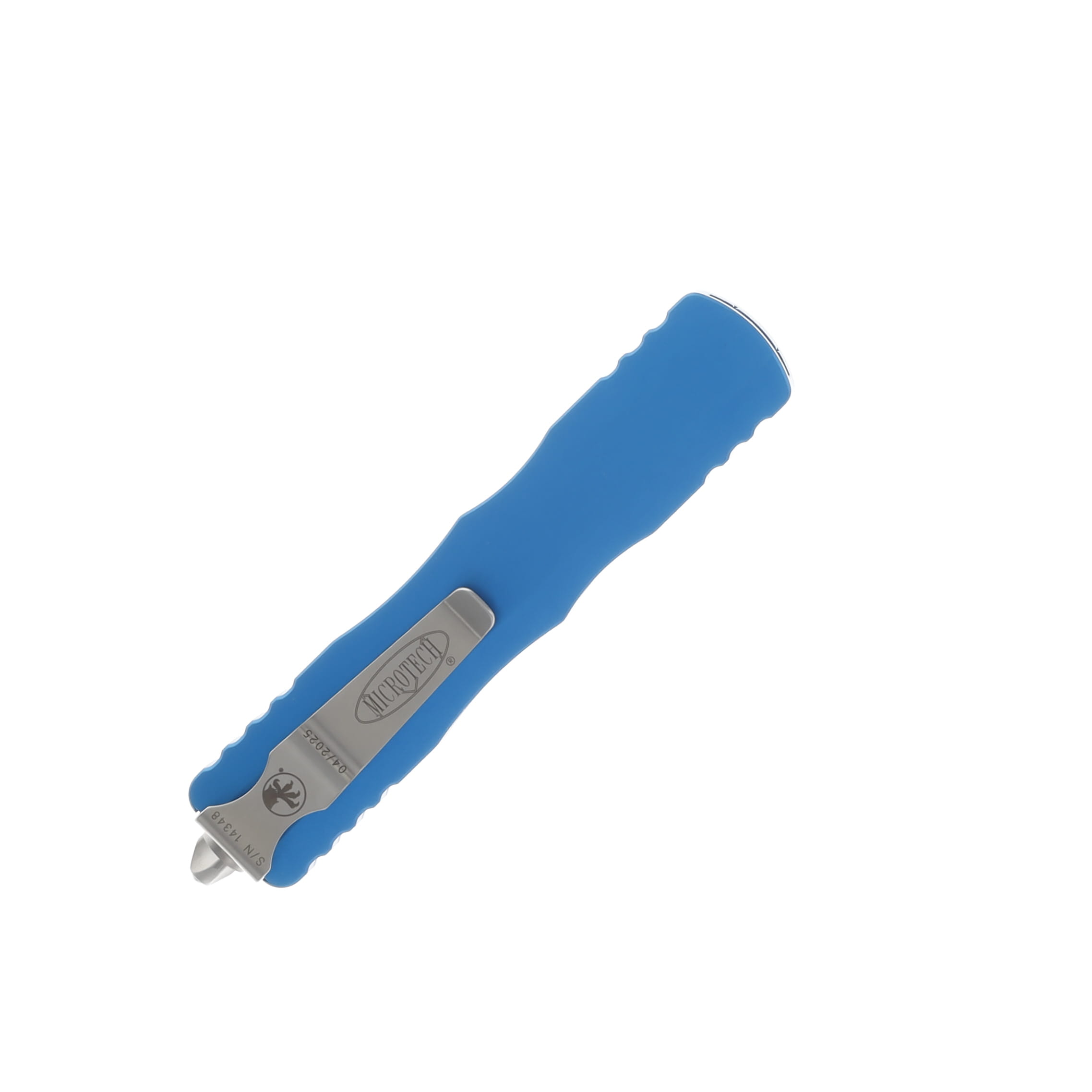 Microtech Knives Dirac Delta DE OTF Auto Blue 3.75in Satin Dagger AUMT2274BL View 2