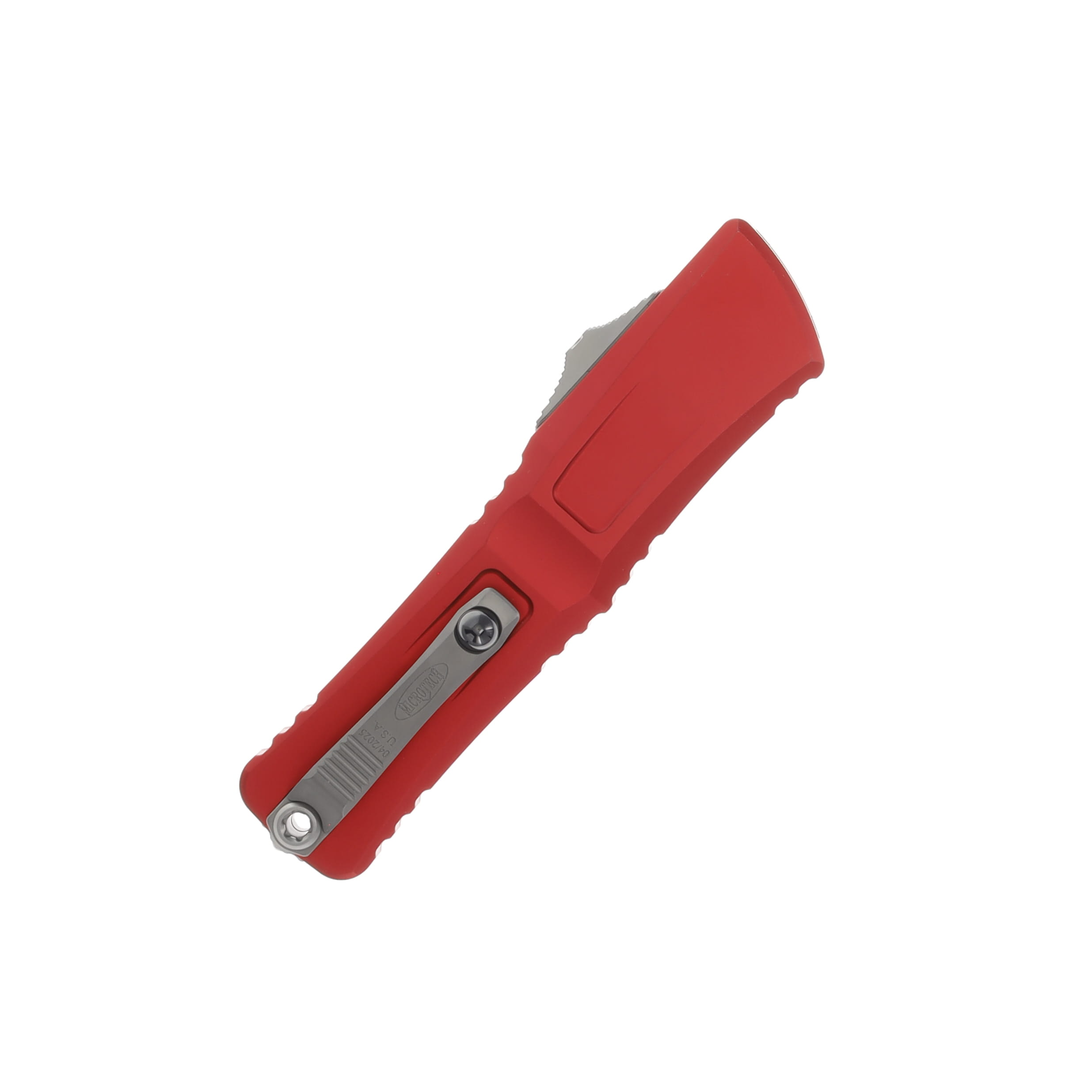 Microtech Combat Troodon OTF Knife Gen III Stonewash Half Serrated Tanto/Red AUMT114411RD View 3