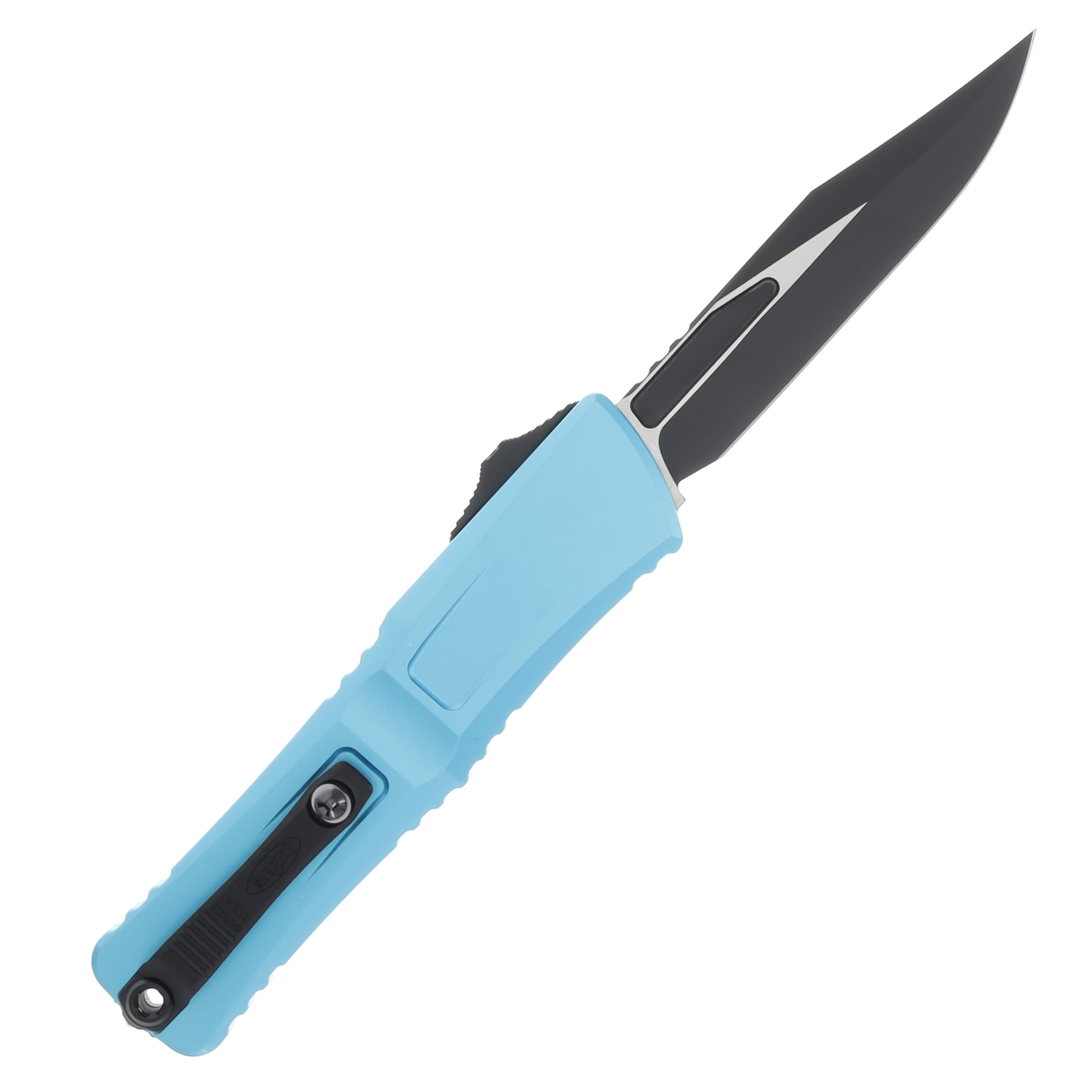Microtech Combat Troodon OTF Gen III Black DLC Bowie/Turquoise AUMT11461TQ View 2
