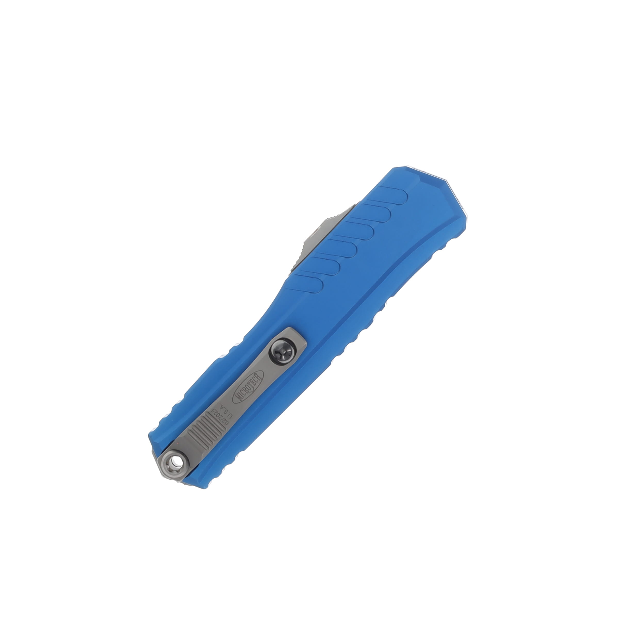 Microtech Cypher II OTF Automatic Knife Satin Dagger/Blue AUMT12424BL View 3