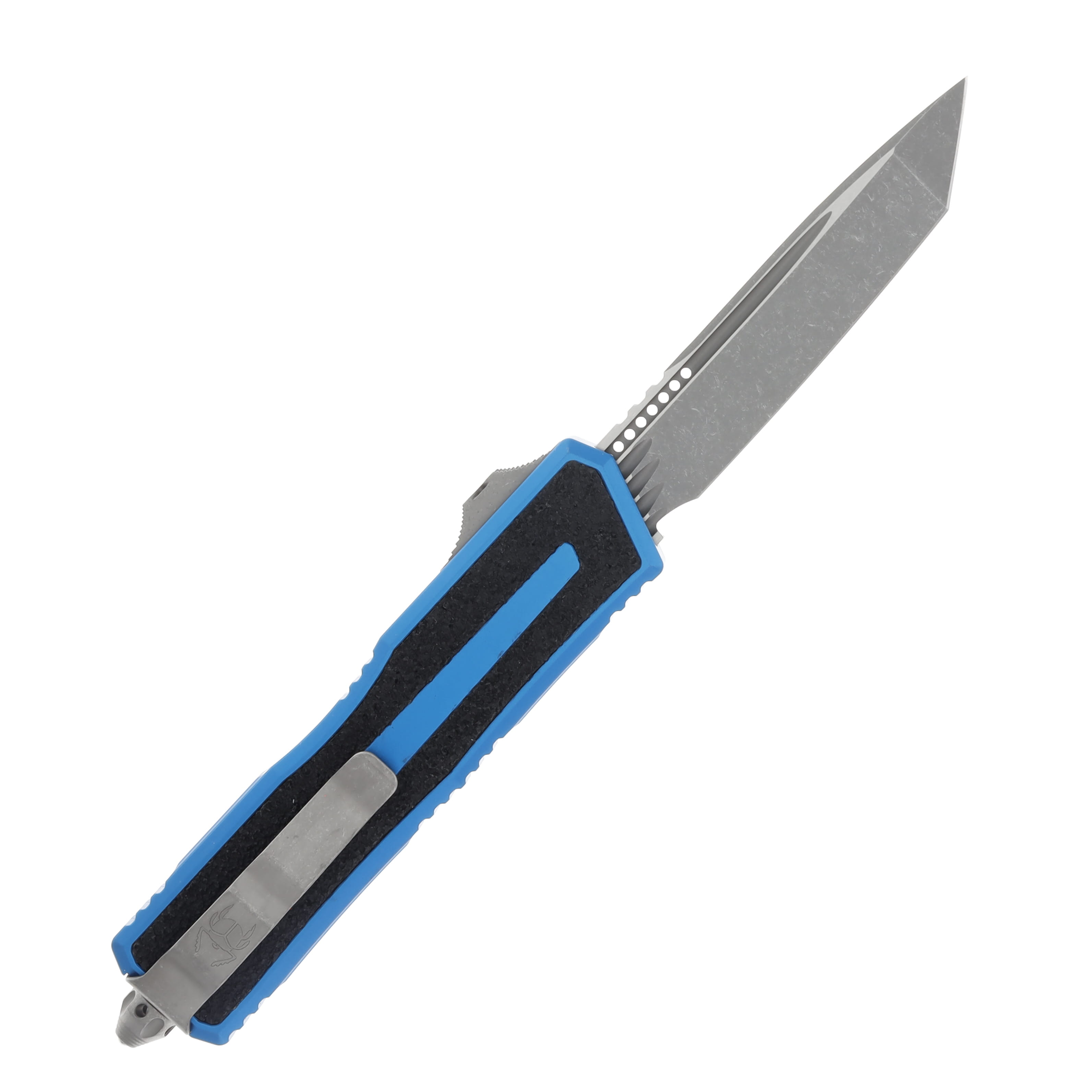 Microtech Scarab II Gen III OTF Blue 3.95in Apocalyptic Tanto Blade AUMT127910APBL View 2