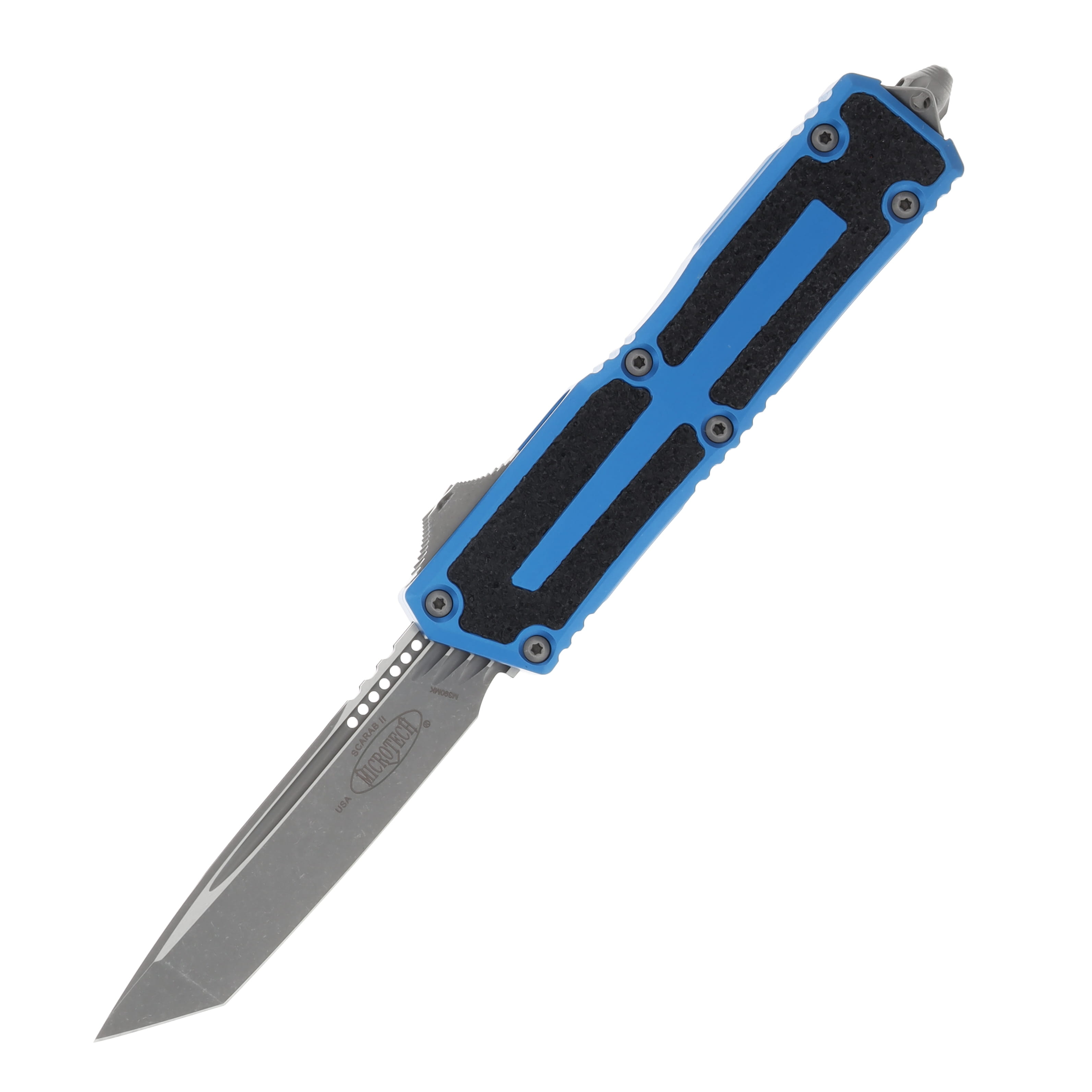 Microtech Scarab II Gen III OTF Blue 3.95in Apocalyptic Tanto Blade AUMT127910APBL View 1