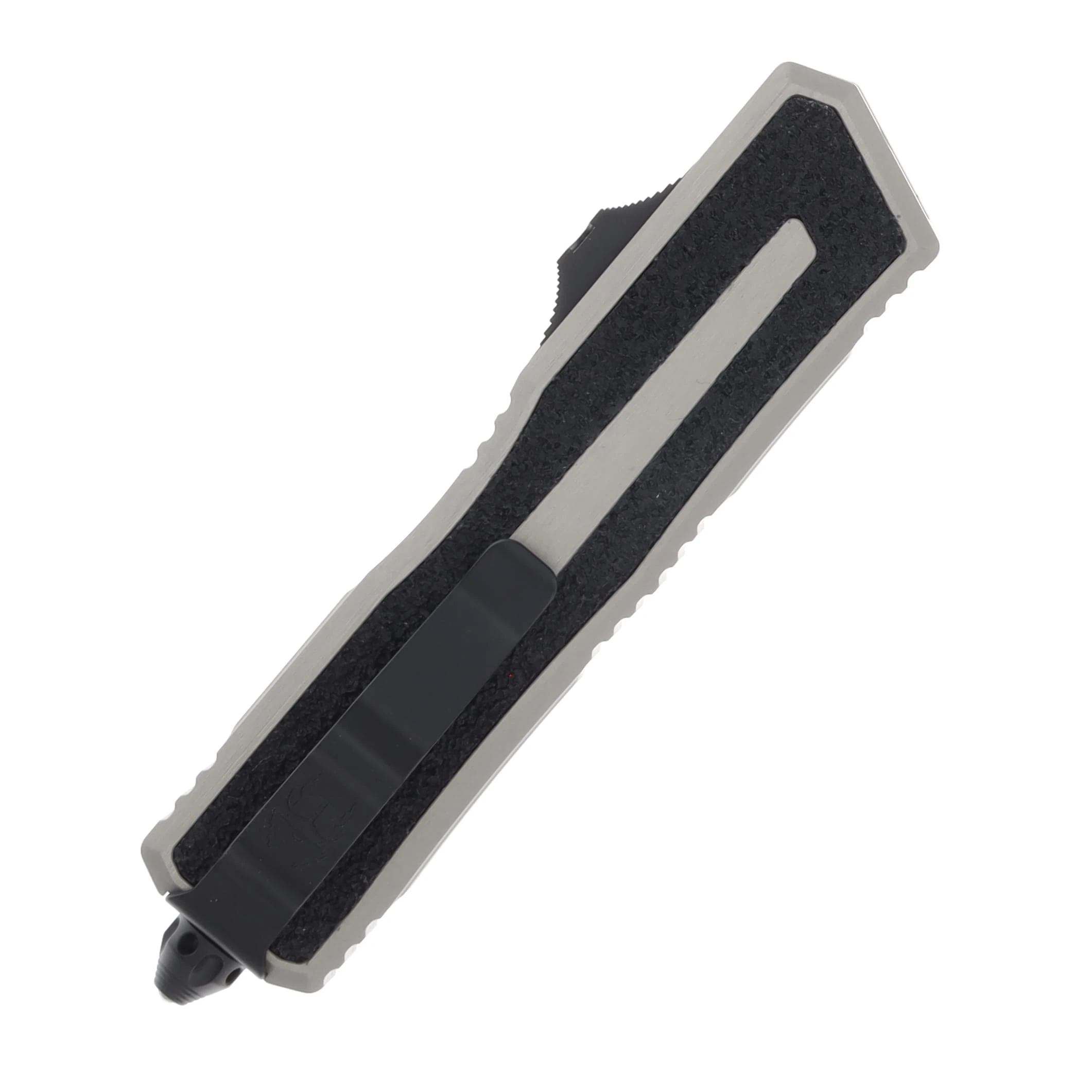 Microtech Scarab II Gen III D/E OTF Knife Natural Clear 3.95in Black Dagger AUMT12801NC View 3