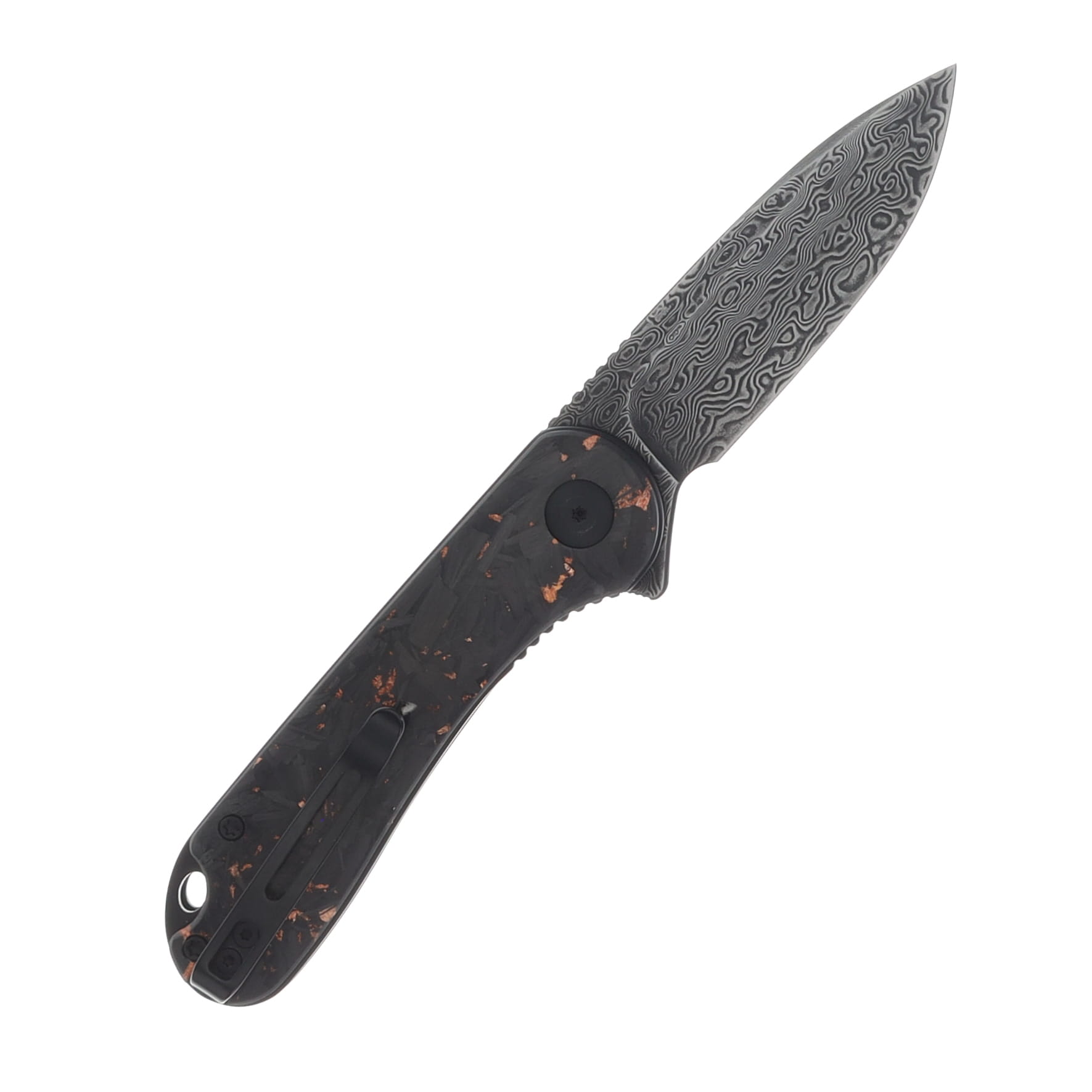 CIVIVI Elementum Shredded Carbon Fiber - Copper Shred Resin 2.96in Plain Hand Rubbed Drop Point C907C-DS3 View 2