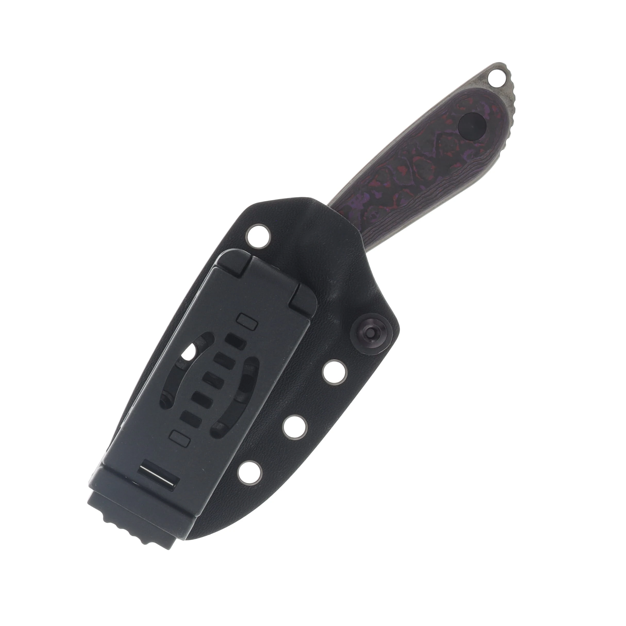 Kizer Buddy Fixed Blade Knife Purple Haze 3in Plain Black DLC Drop Point 1081A10 View 5