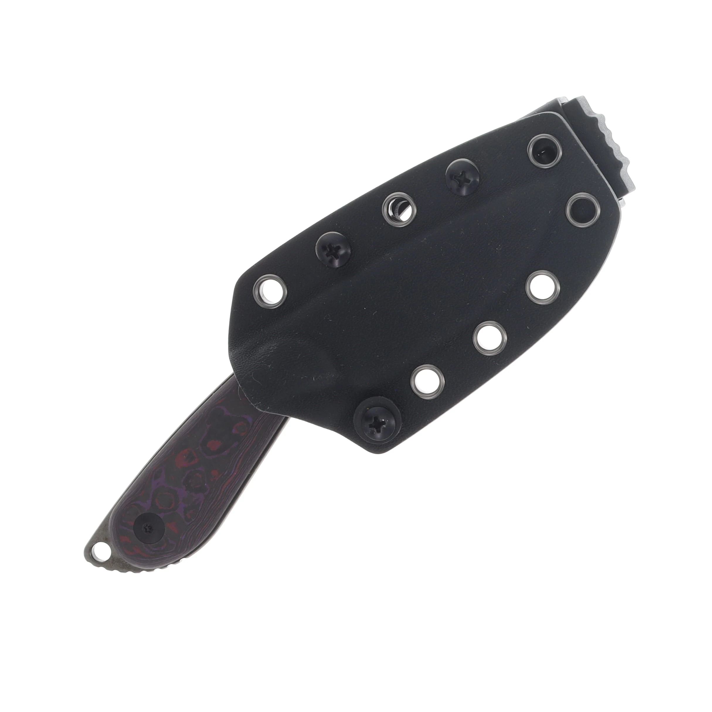 Kizer Buddy Fixed Blade Knife Purple Haze 3in Plain Black DLC Drop Point 1081A10 View 4