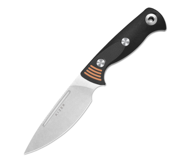 Kizer Evenki 3 Fixed Blade Knife AEB-L Blade/Black and Orange G-10 Handle 1099A1 View 3