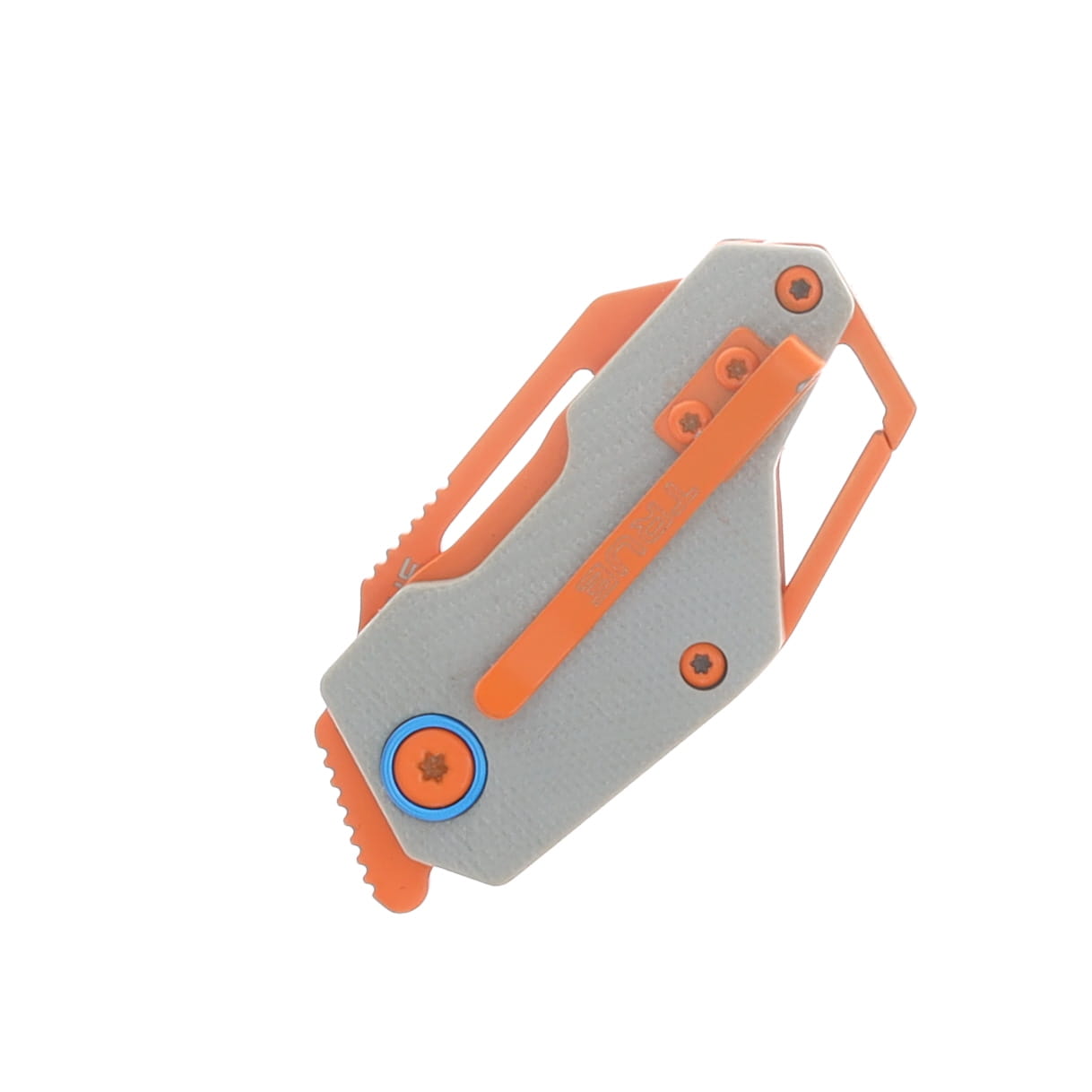 TRUE Berm Keychain Knife Grey G10 1.5in Orange Modified Clip Point Blade TRU-FMK-0017 View 6