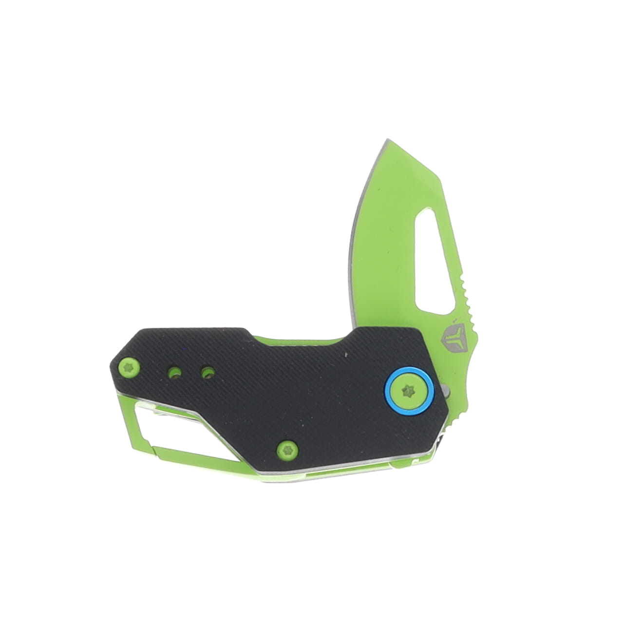 TRUE Berm Keychain Knife Black G10 1.5in Green Modified Clip Point Blade TRU-FMK-0018 View 3