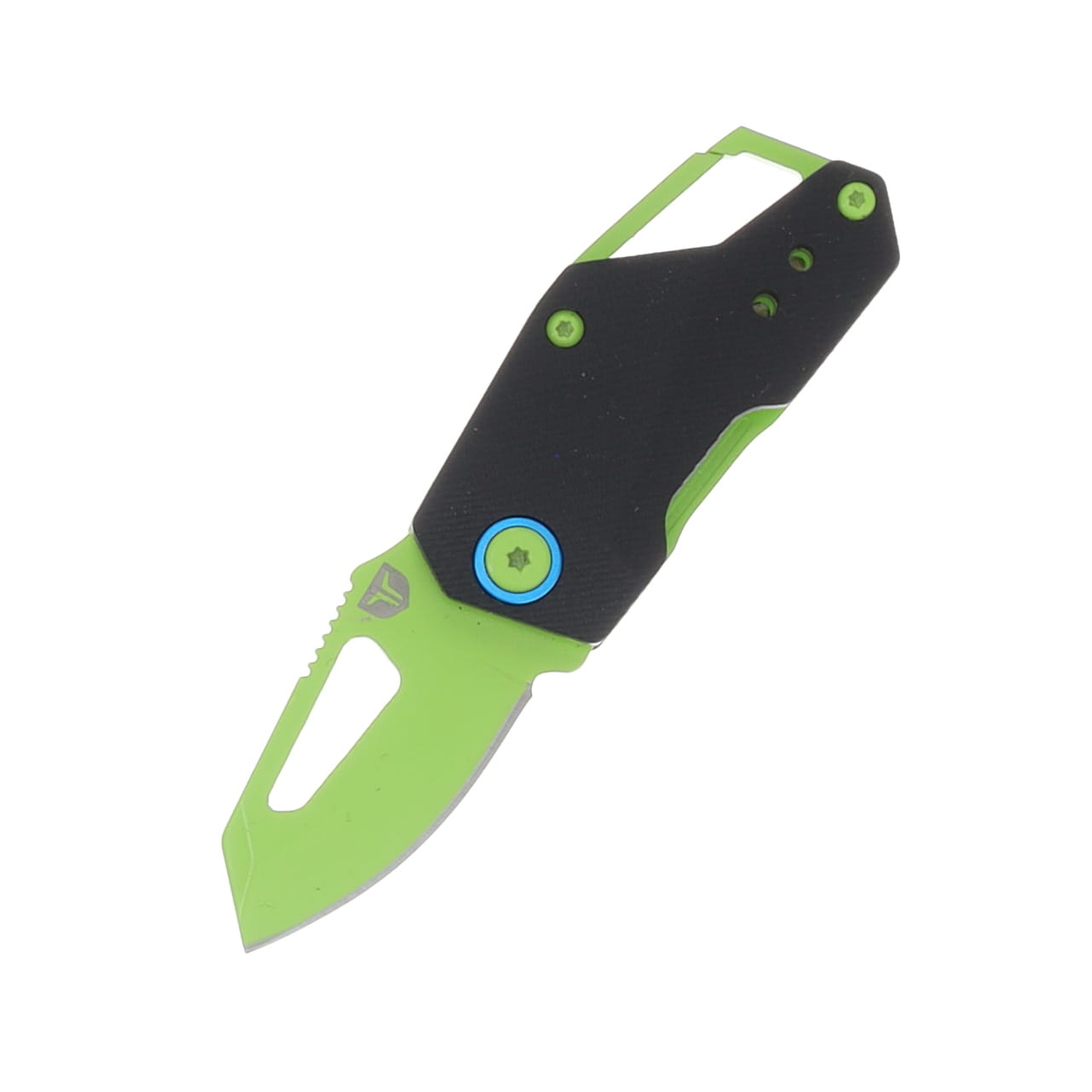 TRUE Berm Keychain Knife Black G10 1.5in Green Modified Clip Point Blade TRU-FMK-0018 View 1